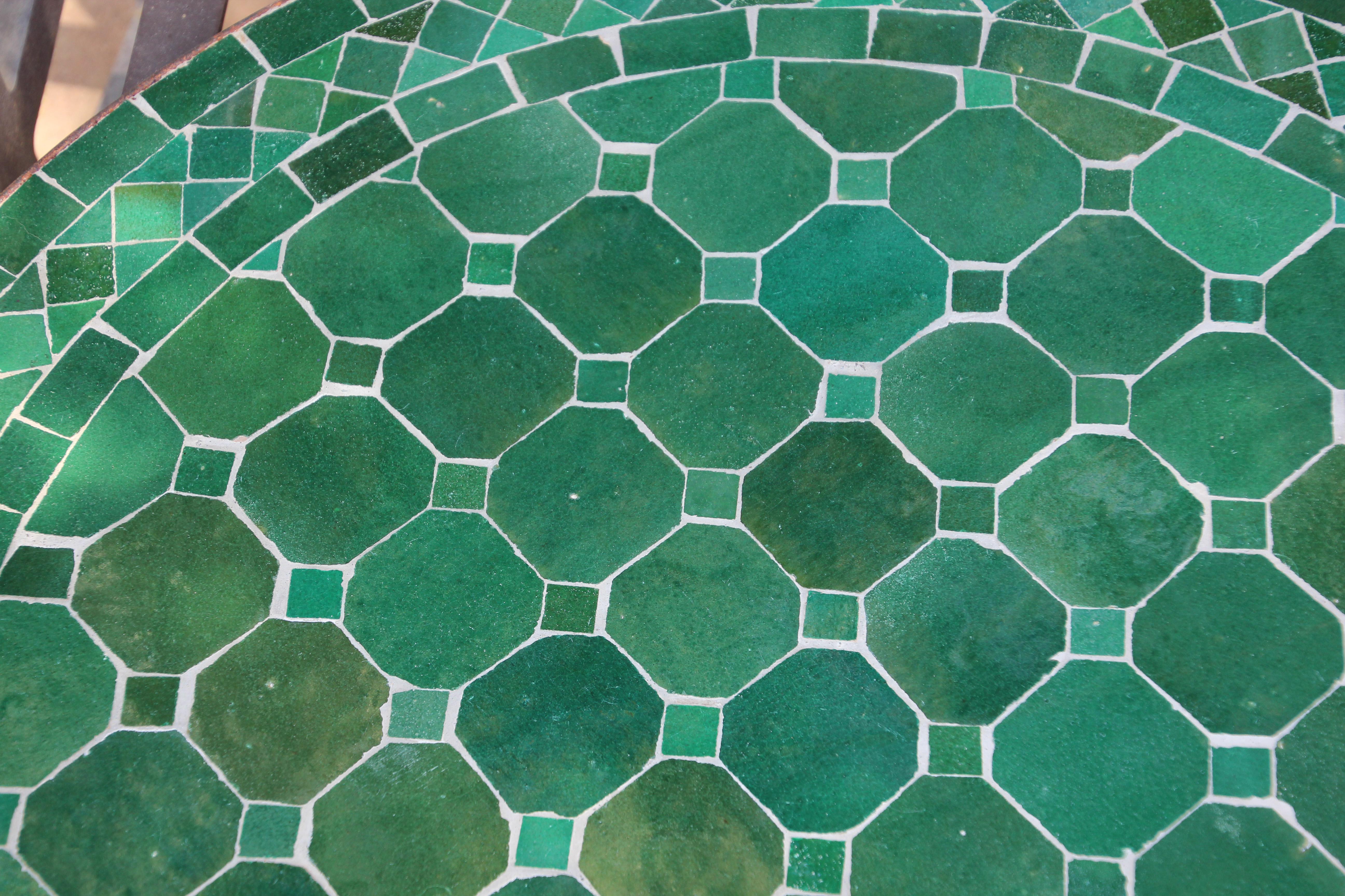 Moroccan Mosaic Green Tile Bistro Table 9