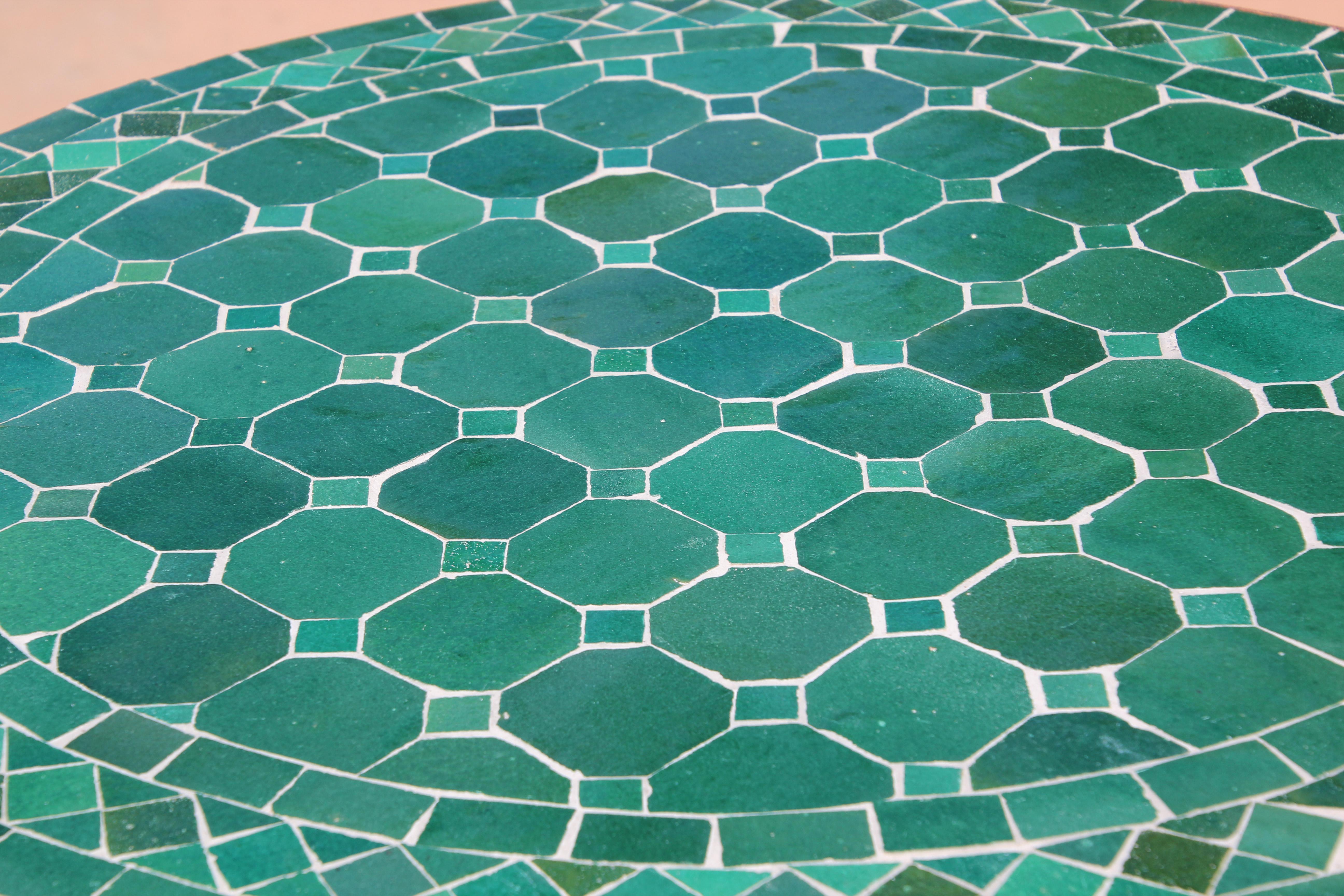 Moroccan Mosaic Green Tile Bistro Table 3