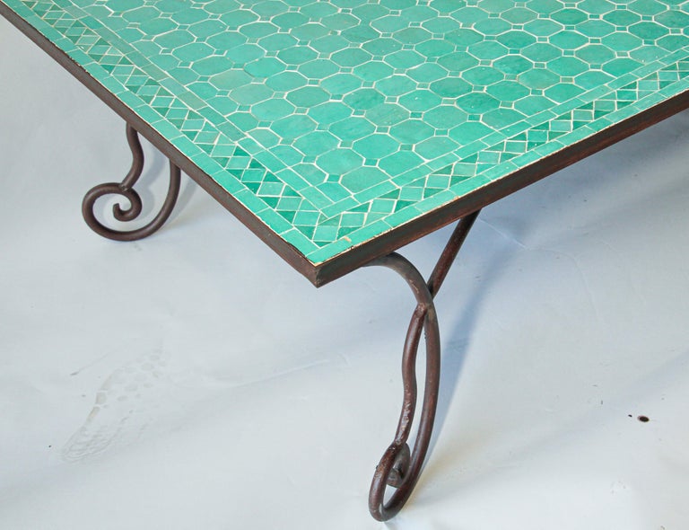 Moroccan Mosaic Outdoor Tile Rectangular Coffee Table For Sale At 1stdibs