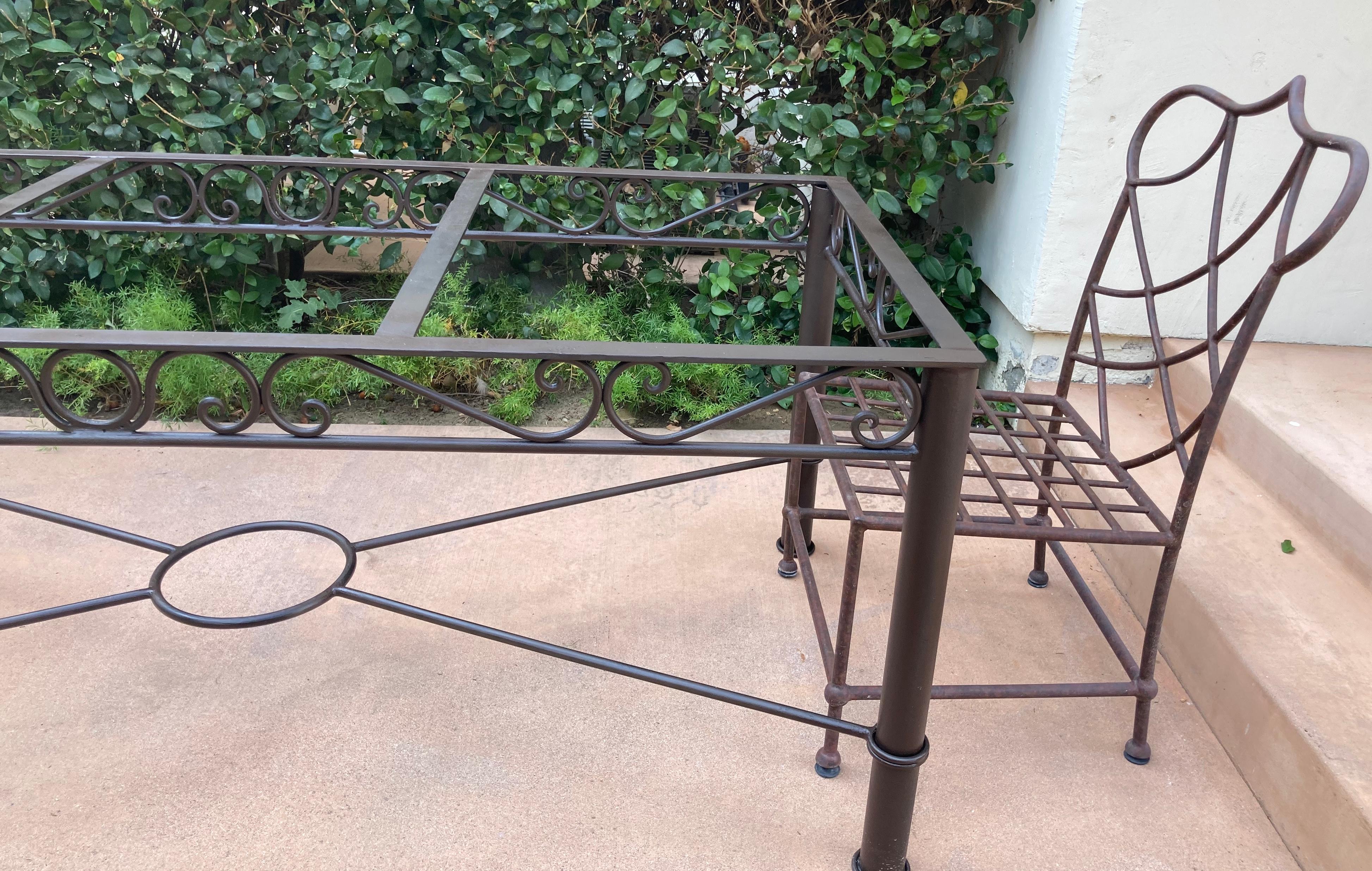 Moroccan Mosaic Outdoor Tile Rectangular Dining Table In Good Condition In North Hollywood, CA