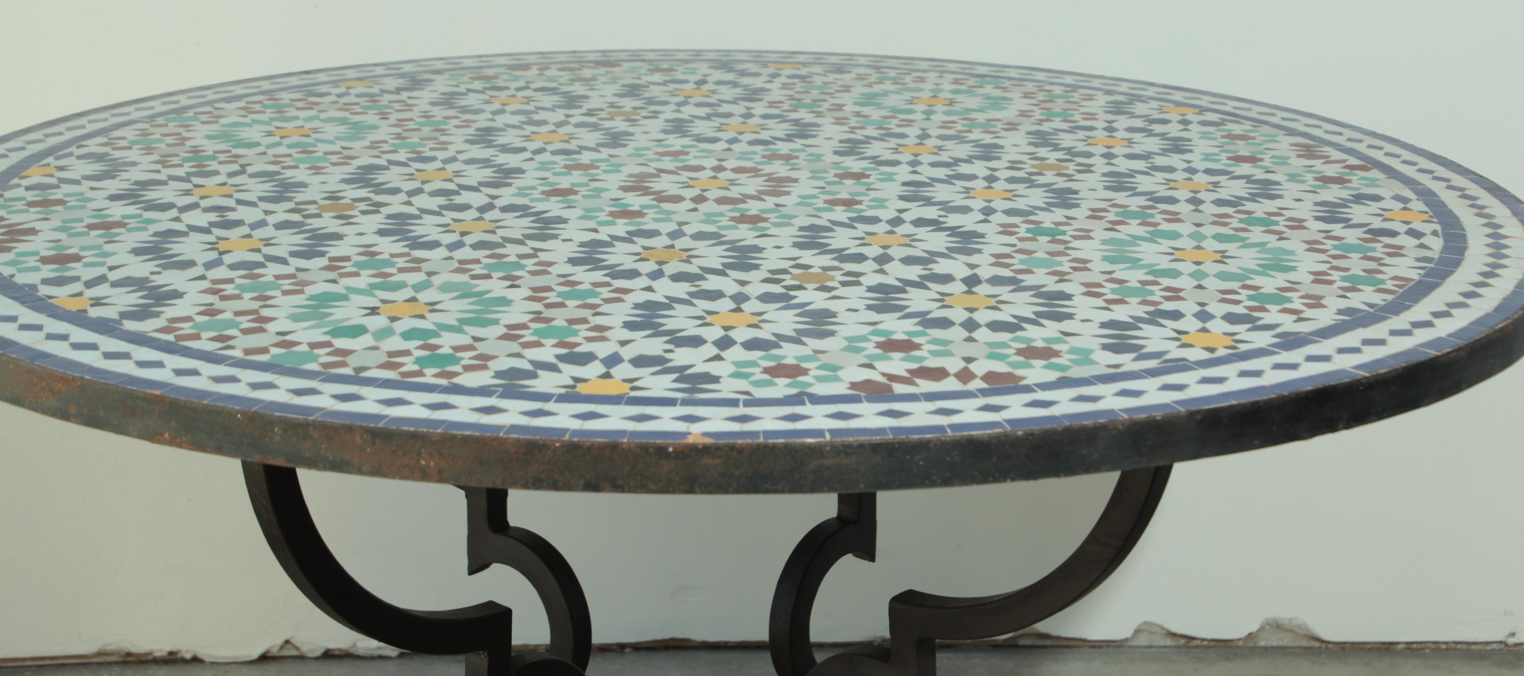 Moroccan Mosaic Patio Table in Fez Moorish Design 5
