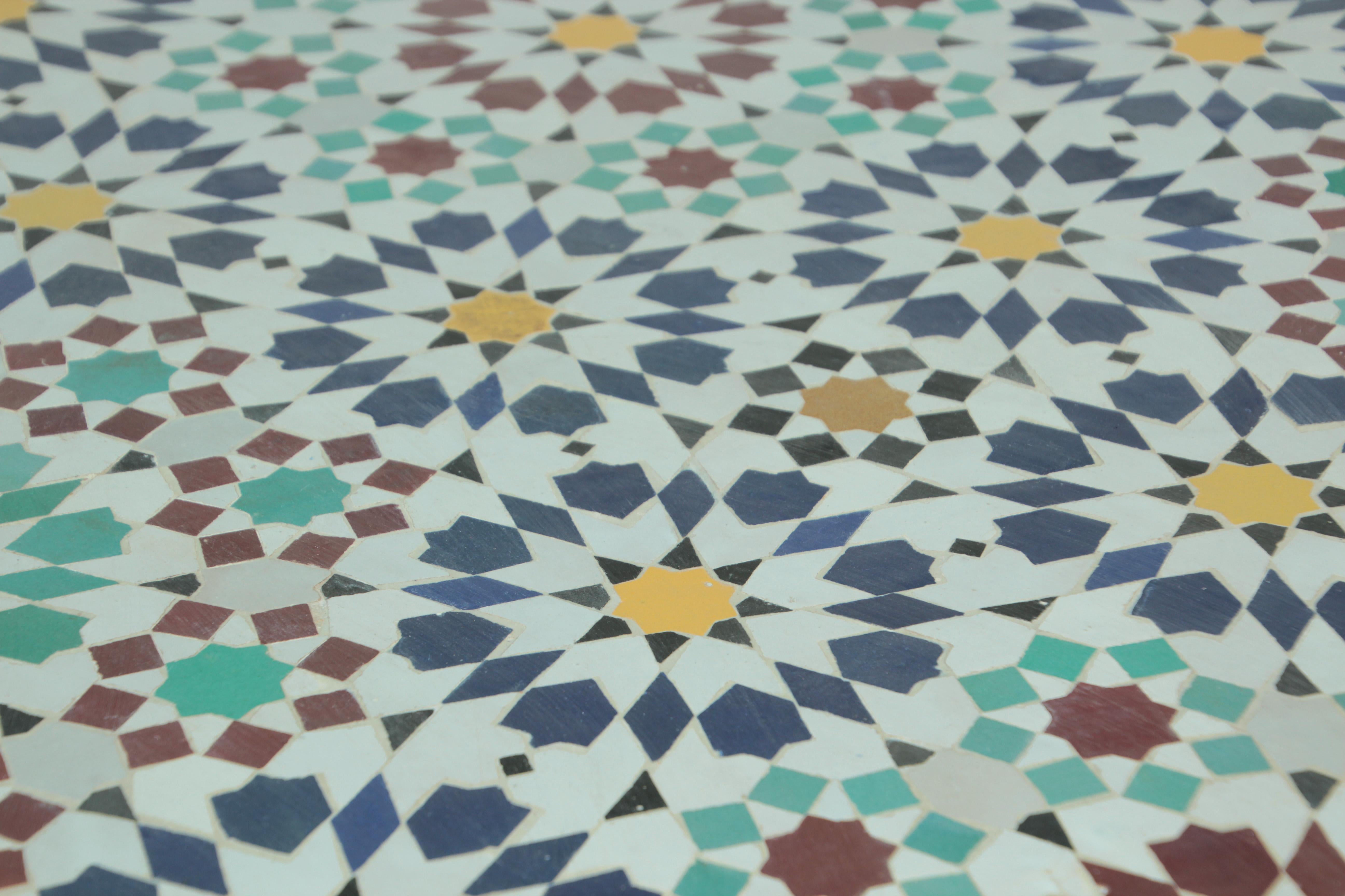 Moroccan Mosaic Patio Table in Fez Moorish Design 7