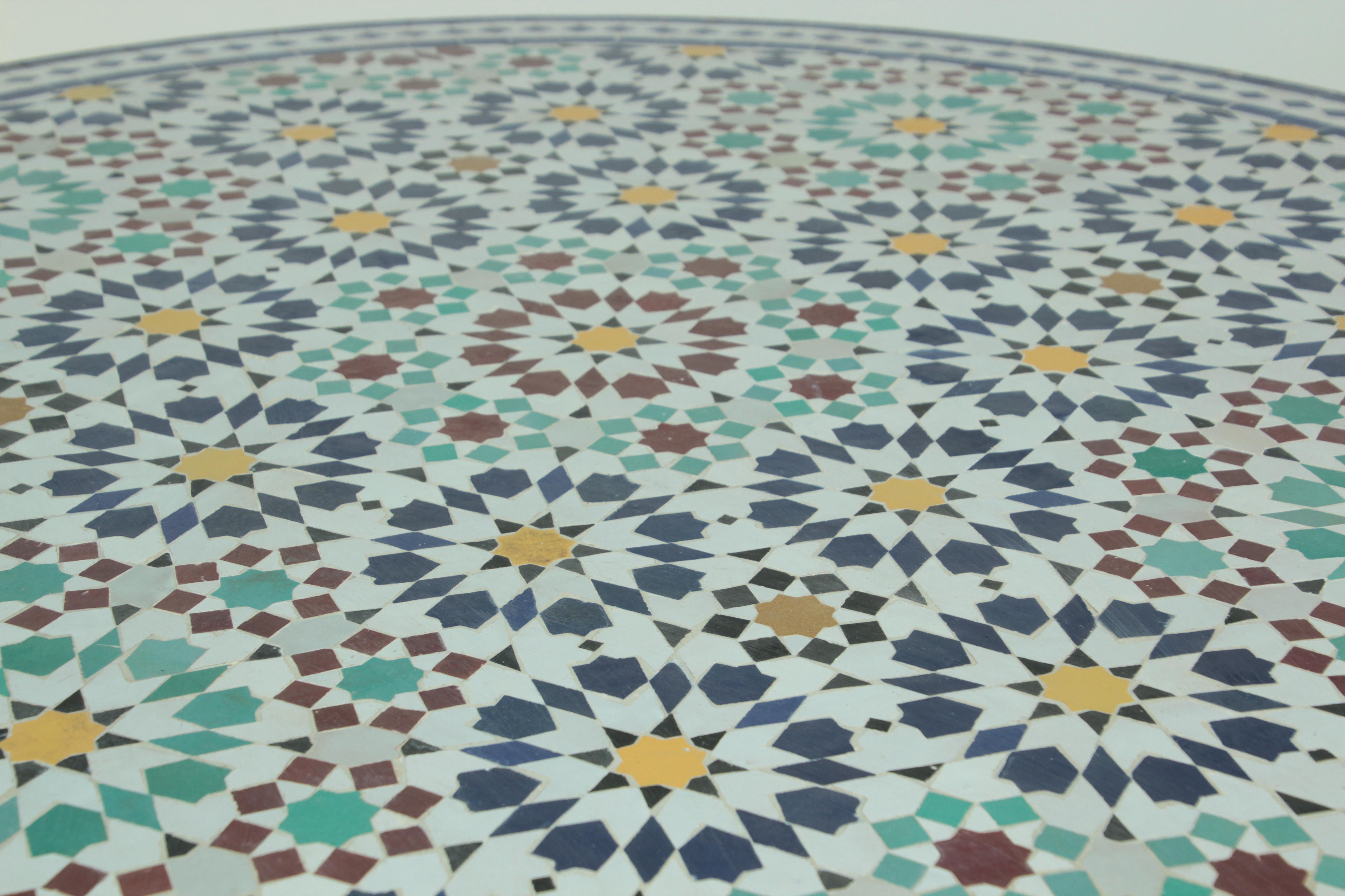 Moroccan Mosaic Patio Table in Fez Moorish Design 8