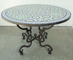Moroccan Mosaic Patio Table in Fez Moorish Design