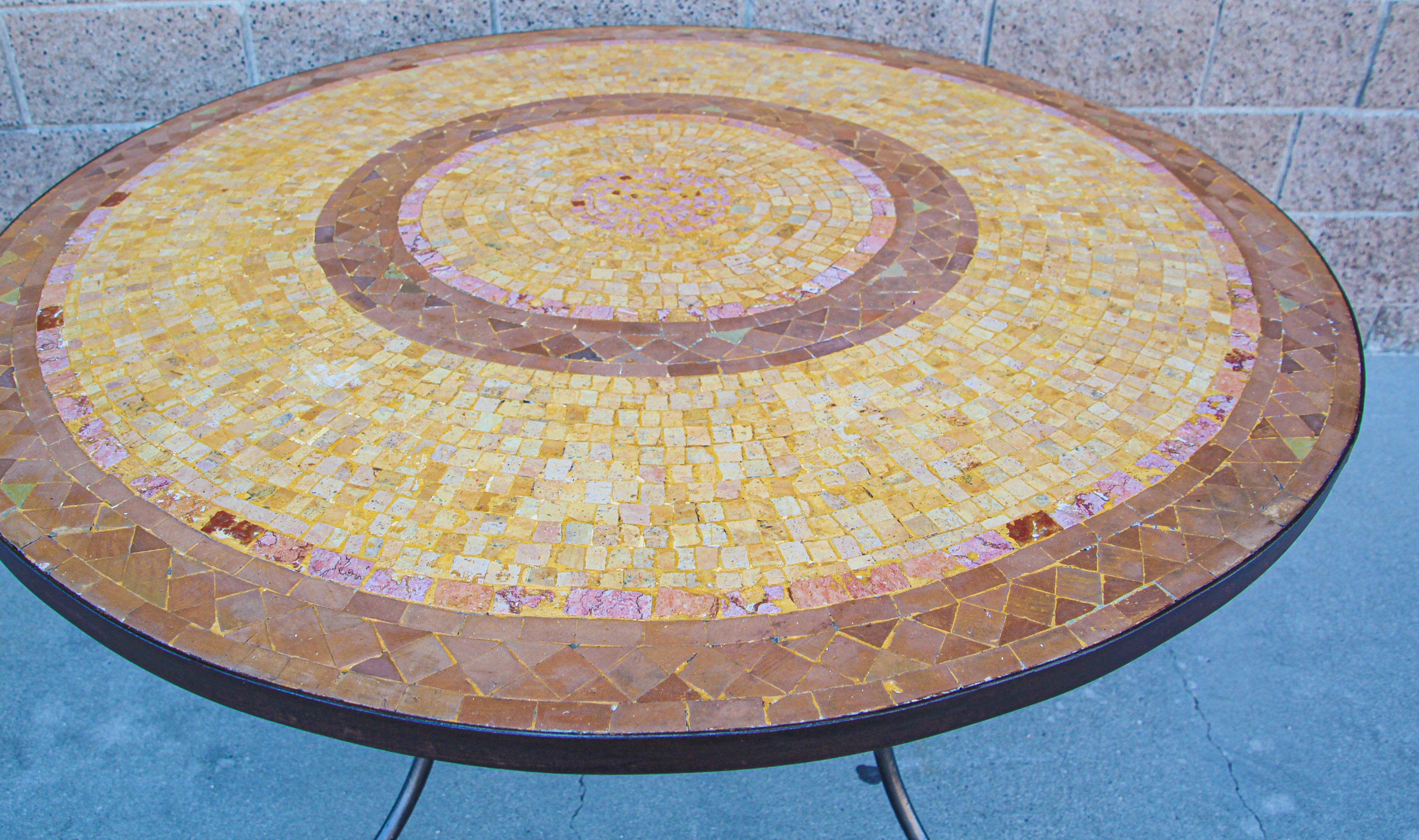 Moorish Moroccan Mosaic Stone Table Indoor or Outdoor