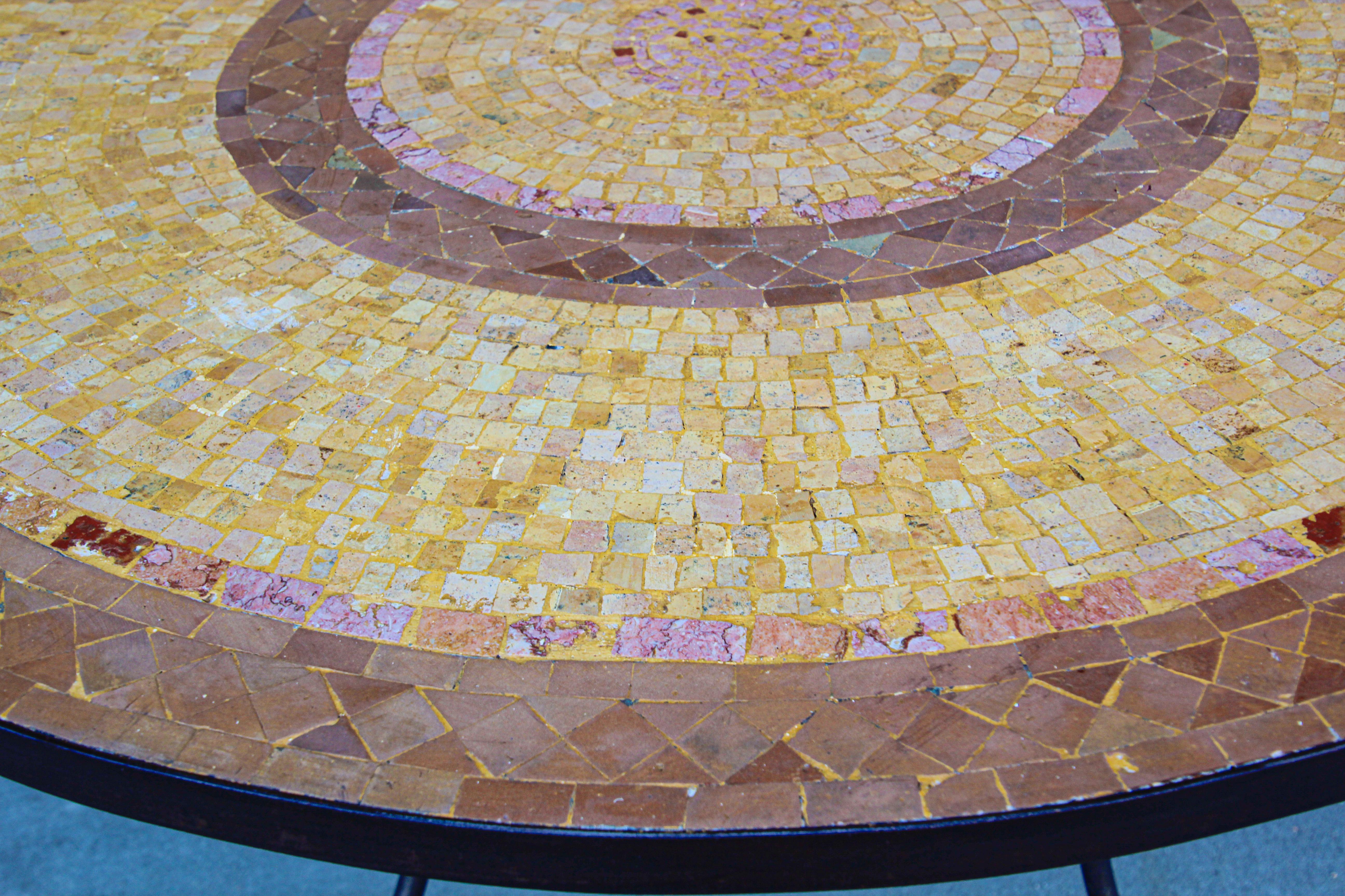 Hand-Crafted Moroccan Mosaic Stone Table Indoor or Outdoor