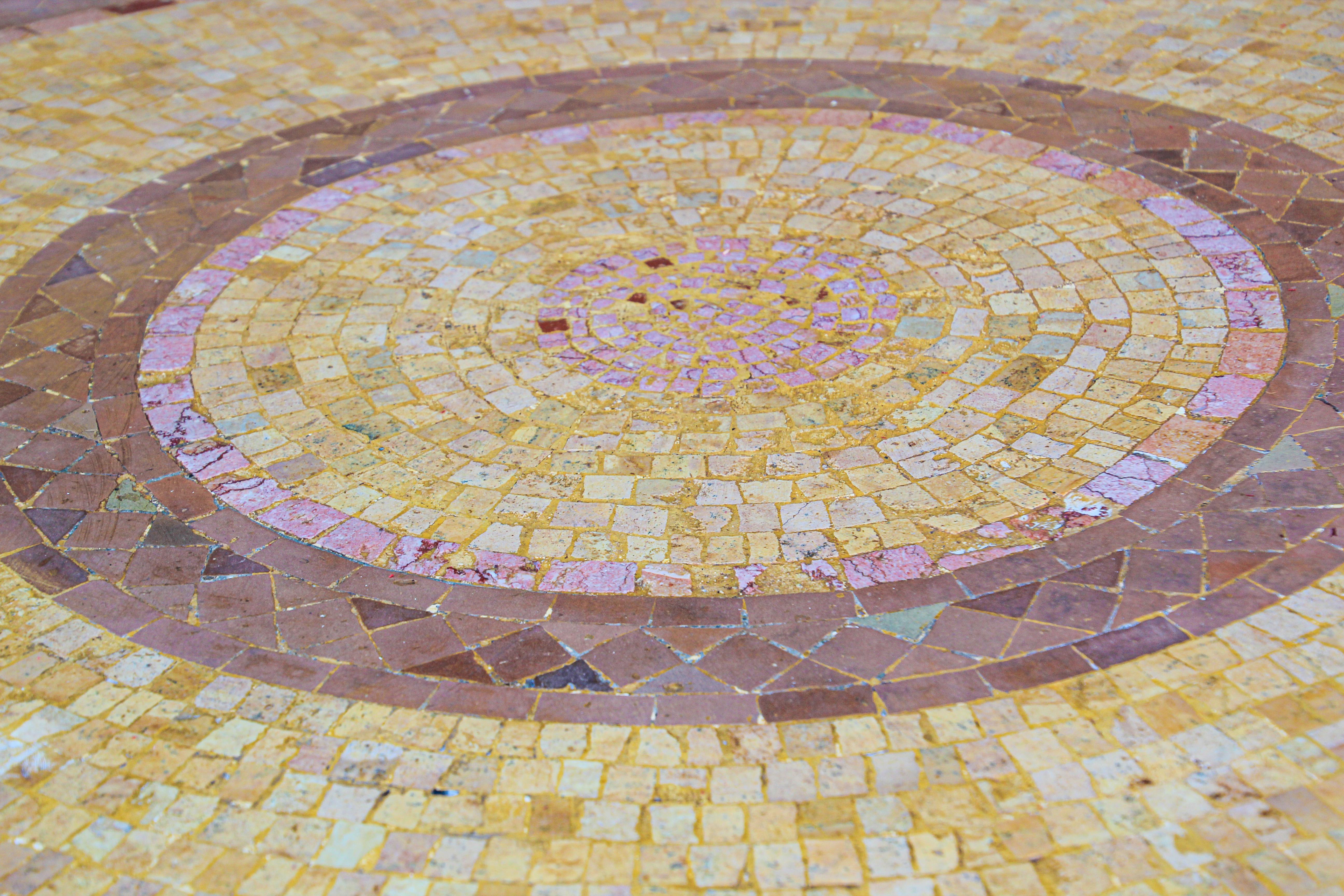 Moroccan Mosaic Stone Table Indoor or Outdoor In Good Condition In North Hollywood, CA