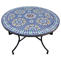 Moroccan Mosaic Table, Multi-Color Beldia Dina