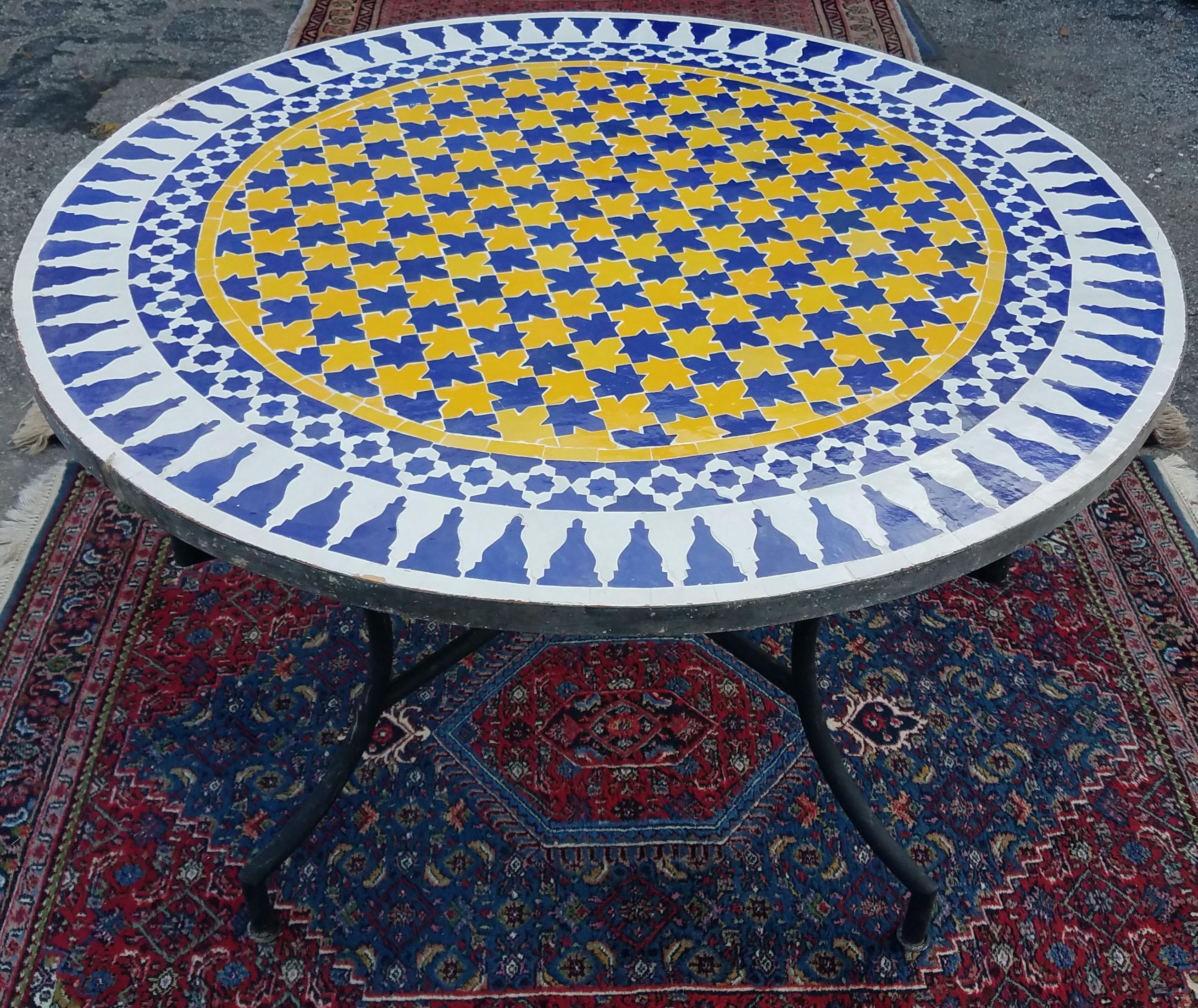 Moroccan Mosaic Table Multicolor Low / High Base Included For Sale 2