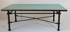Moroccan Mosaic Teal Tile Rectangular Coffee Table