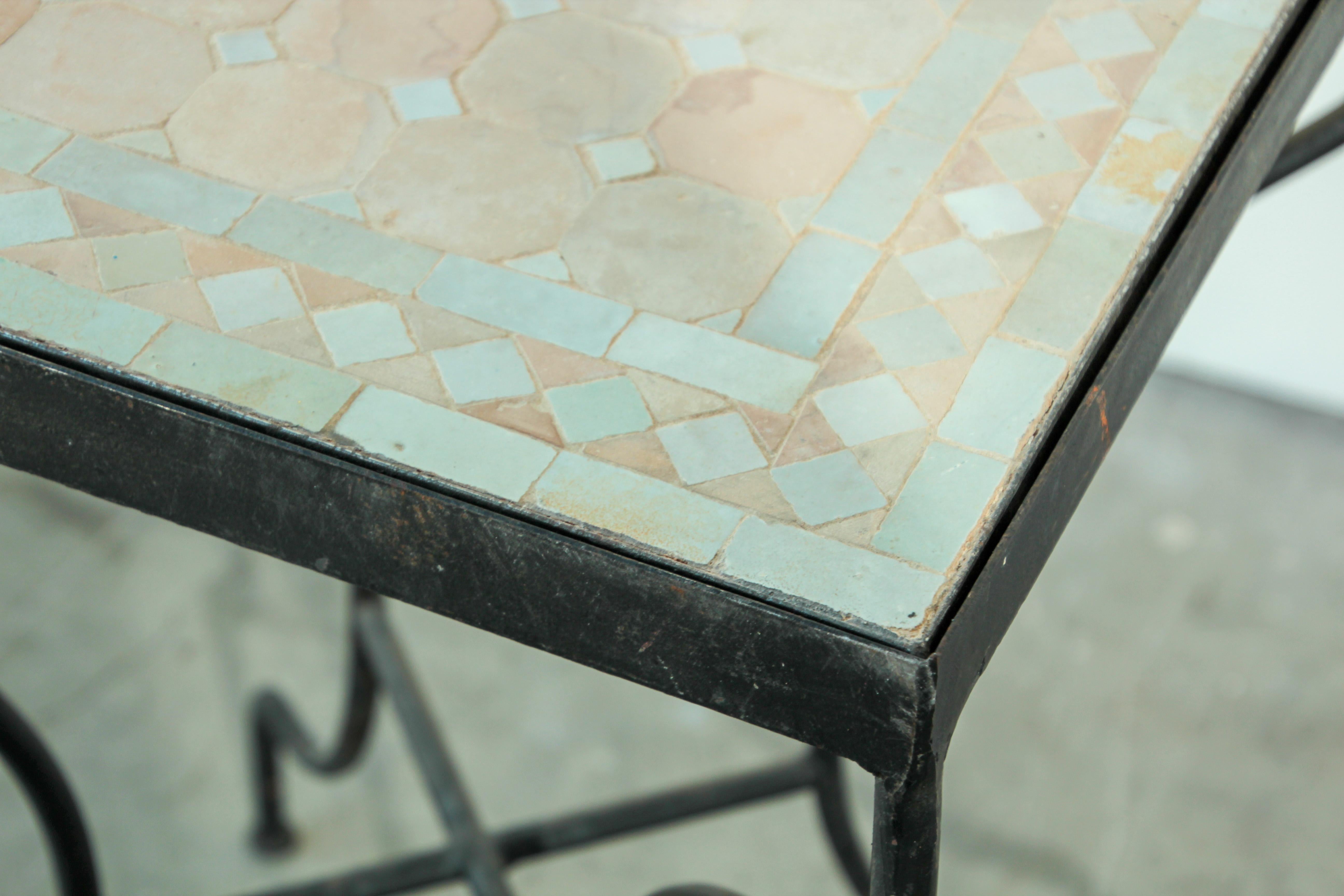 Moroccan Mosaic Tile Bistro Table For Sale 2