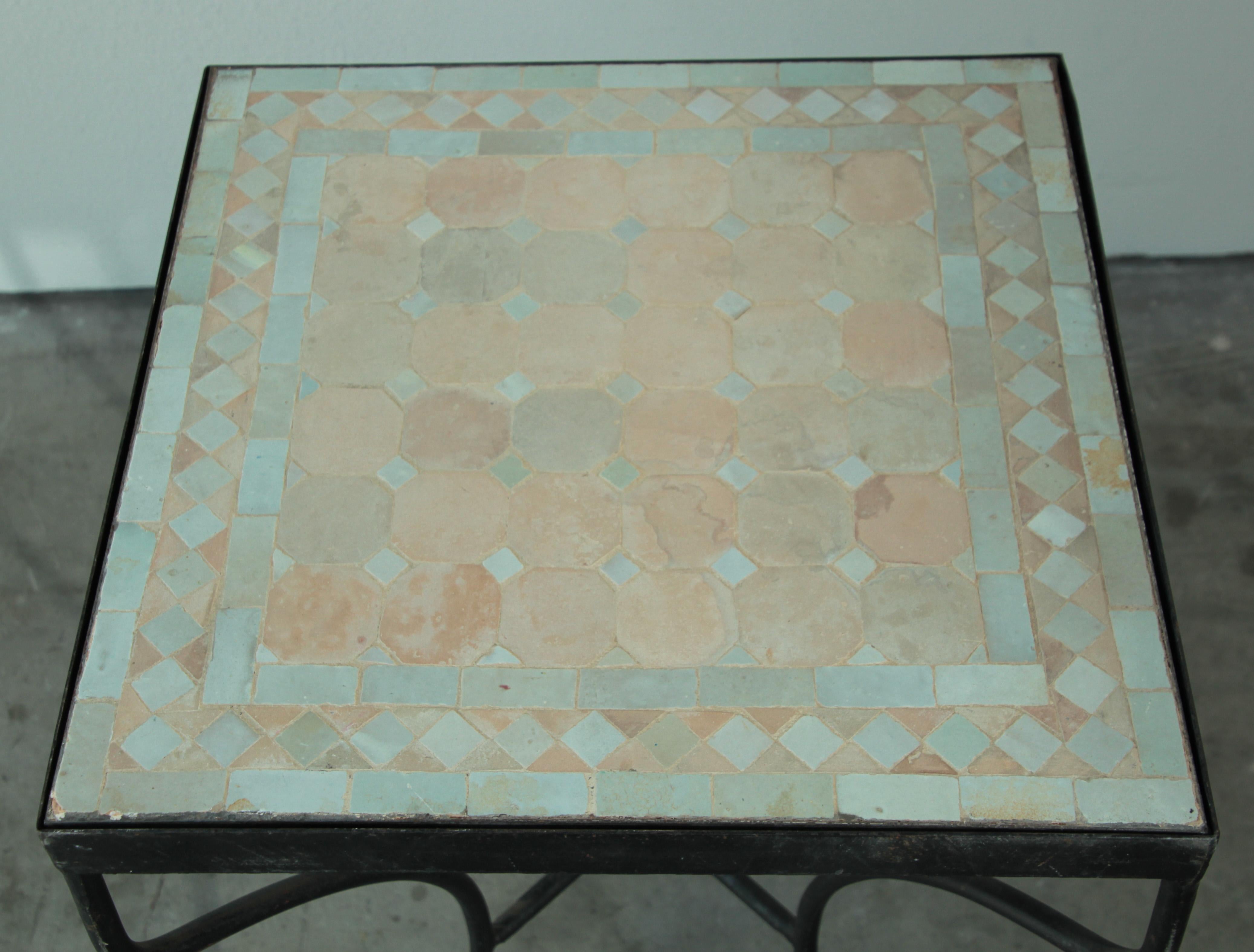 Moroccan Mosaic Tile Bistro Table For Sale 4