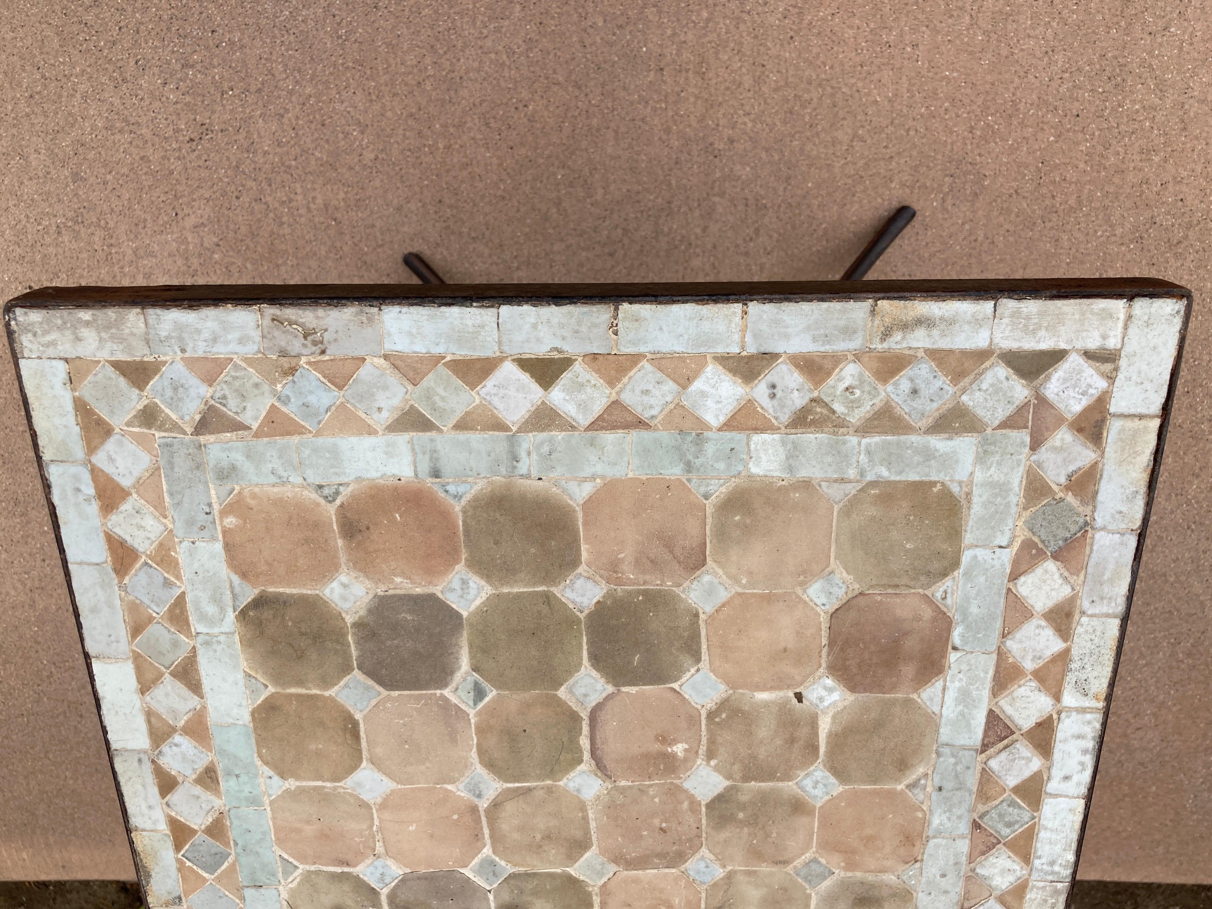 Moorish Moroccan Mosaic Tile Square Side Table