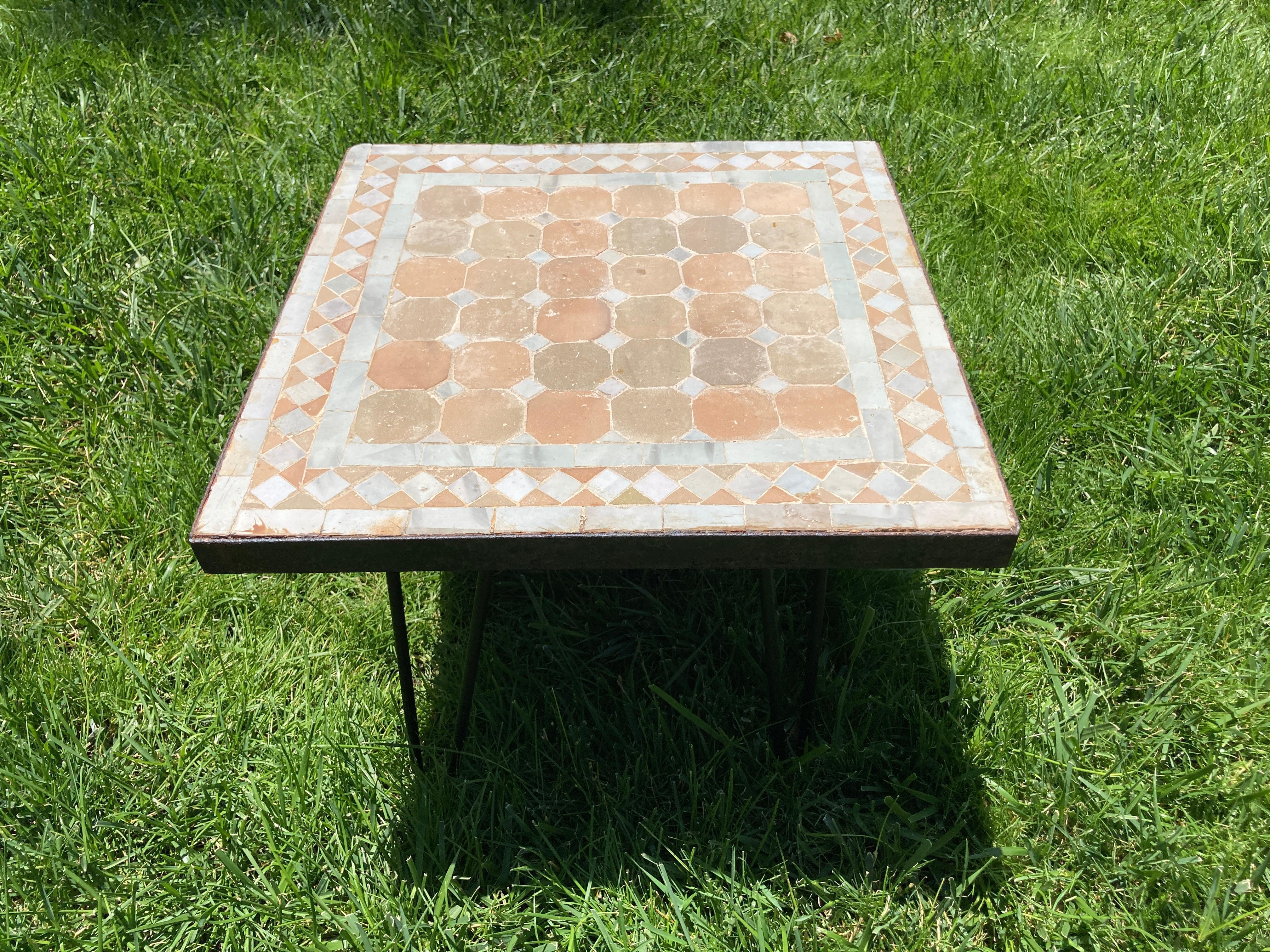 Moroccan Mosaic Tile Square Tile Side Table 4
