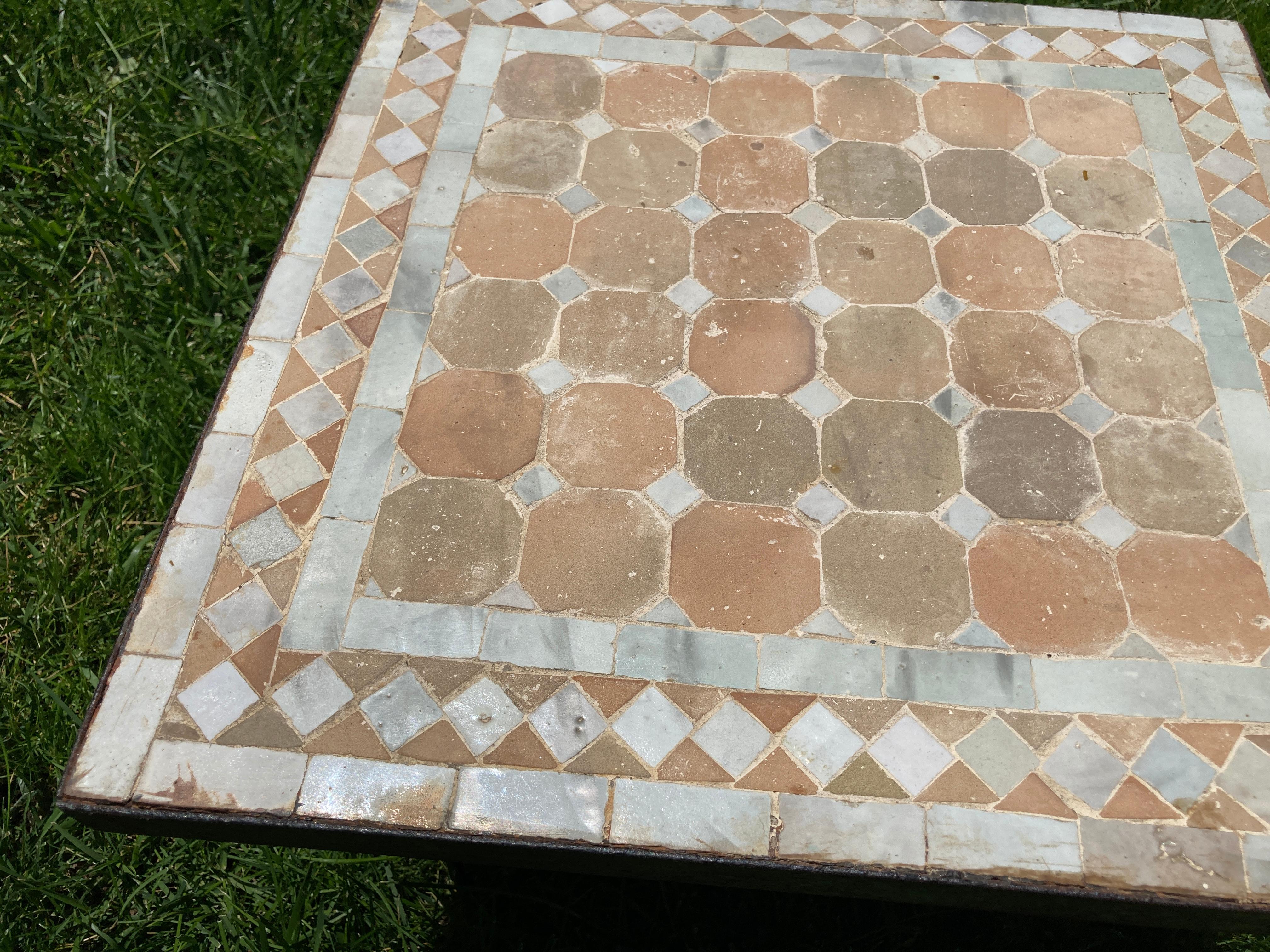 Moorish Moroccan Mosaic Tile Square Tile Side Table