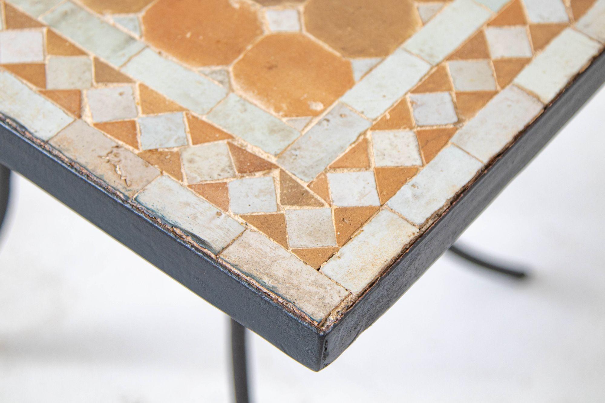 Moroccan Mosaic Tile Table Square Shape Outdoor Side Table 2