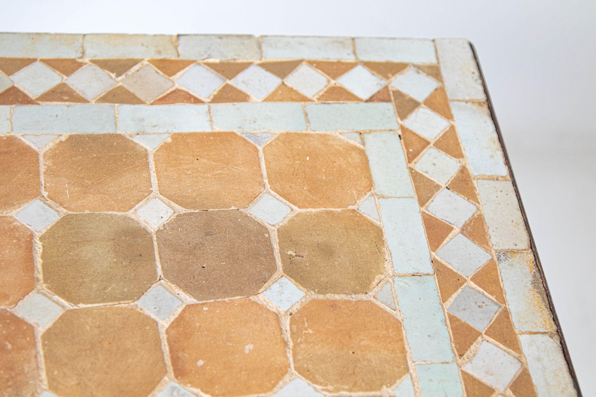 square mosaic outdoor table