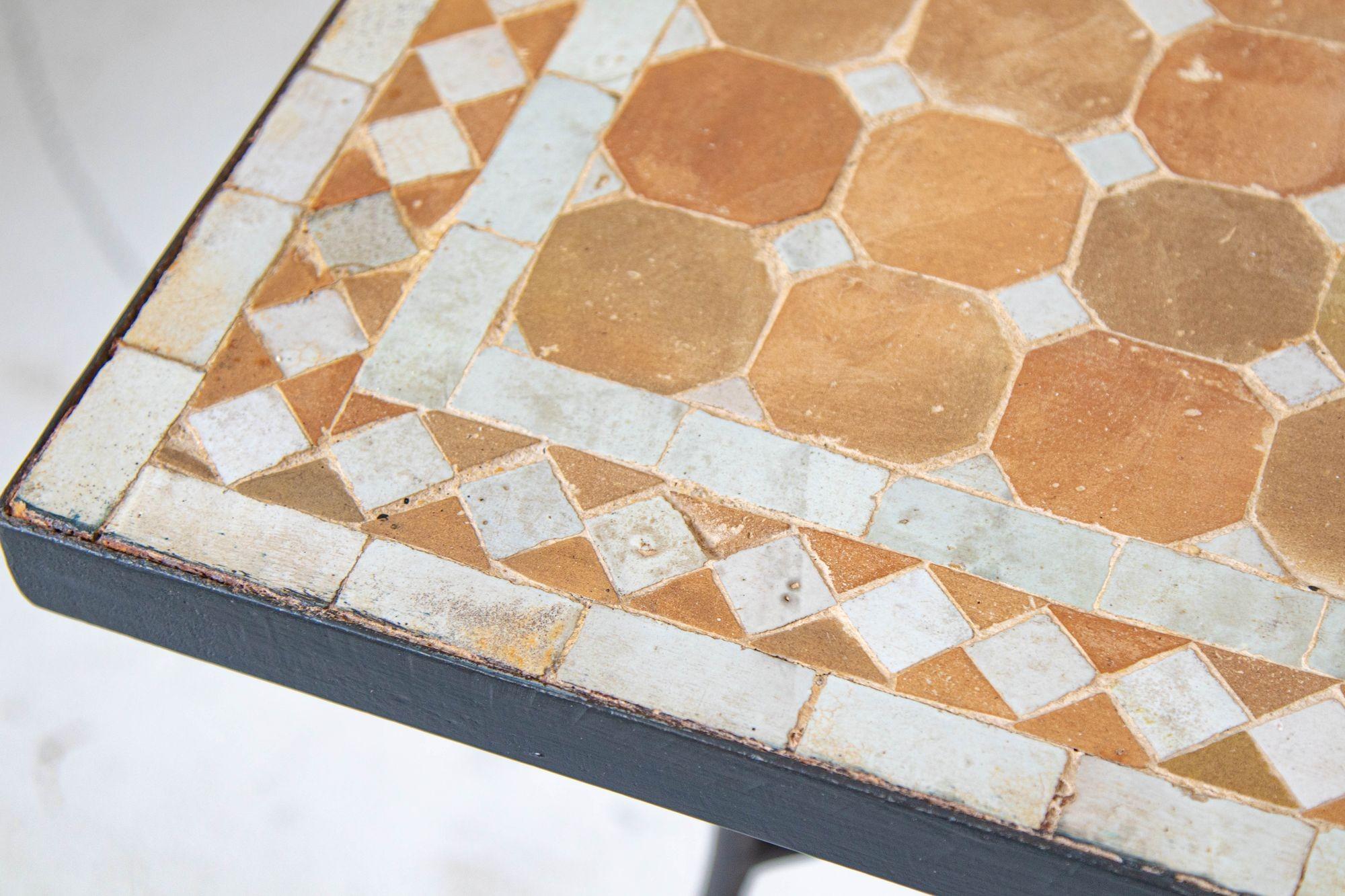 Hand-Crafted Moroccan Mosaic Tile Table Square Shape Outdoor Side Table