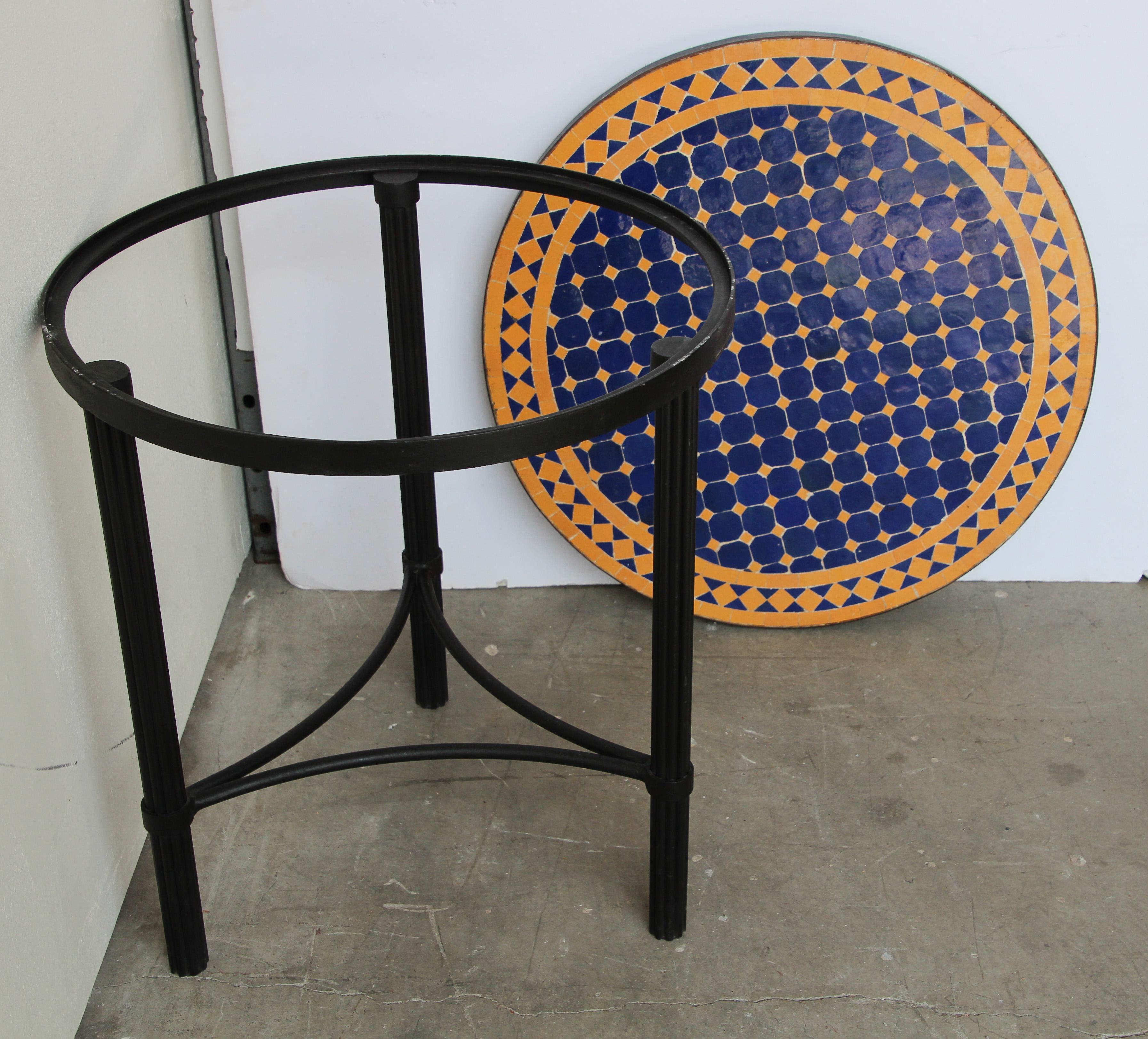 Moroccan Mosaic Tiles Cobalt Blue and Yellow Colors Side Table 6