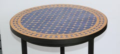 Moroccan Mosaic Tiles Cobalt Blue and Yellow Colors Side Table