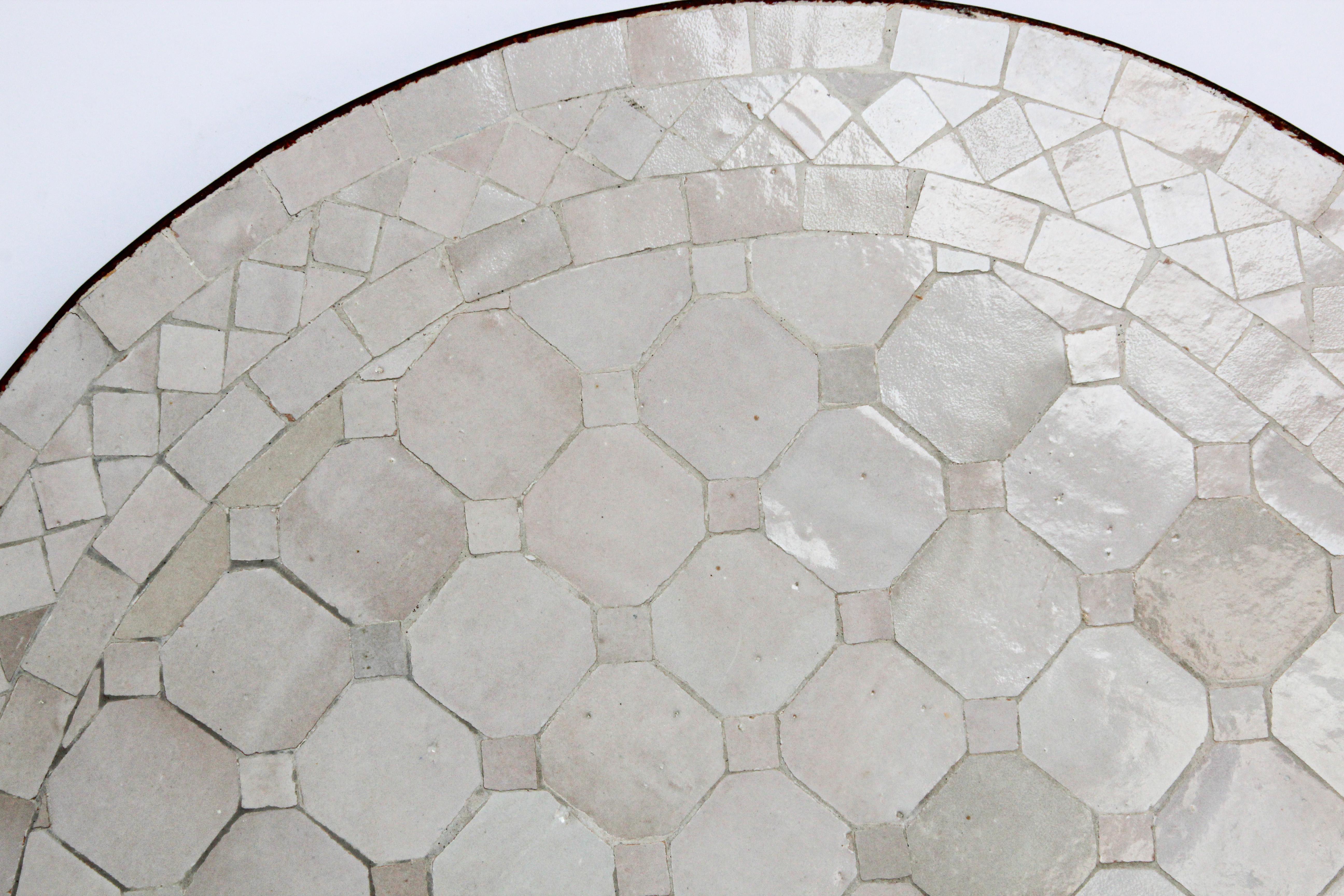 Moroccan Mosaic Tiles Ivory Color Bistro Table 7