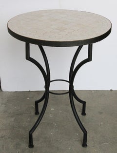 Moroccan Mosaic Tiles Ivory Color Bistro Table