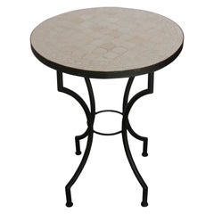Moroccan Mosaic Tiles Ivory Color Bistro Table