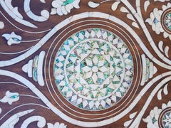 Moroccan Mother of Pearl Door, Walnut Wood