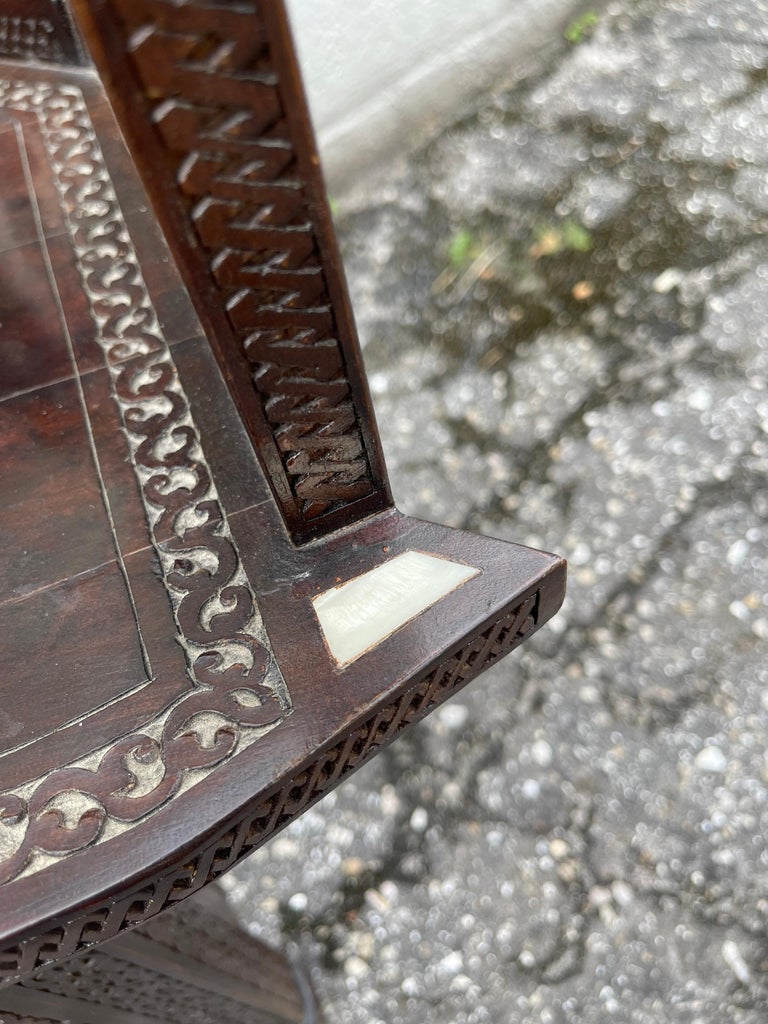 Middle Eastern Mother of Pearl Inlaid Armchair For Sale 7