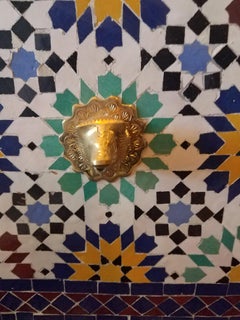 Moroccan Multi-Color Mosaic Tile Fountain, Red Base