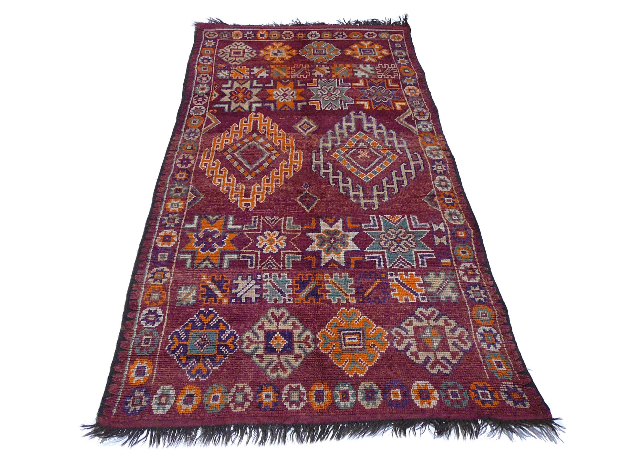 Marokkanischer / nordafrikanischer Vintage-Berberteppich (Handgeknüpft) im Angebot