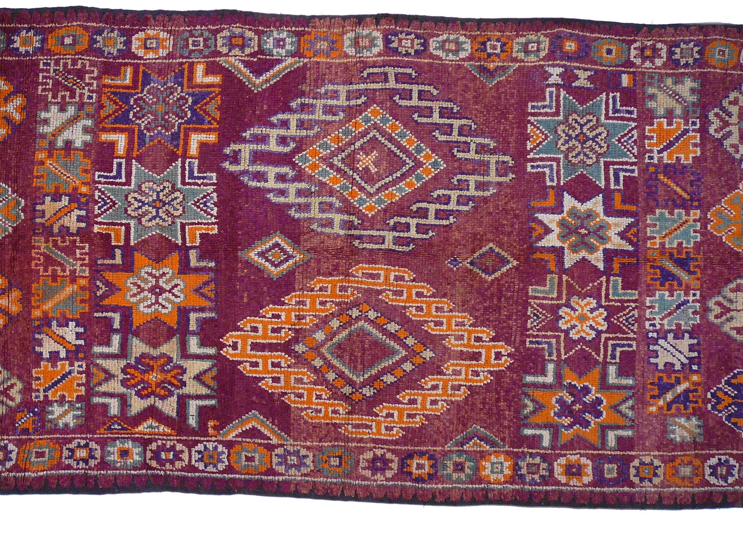 Marokkanischer / nordafrikanischer Vintage-Berberteppich (Mitte des 20. Jahrhunderts) im Angebot
