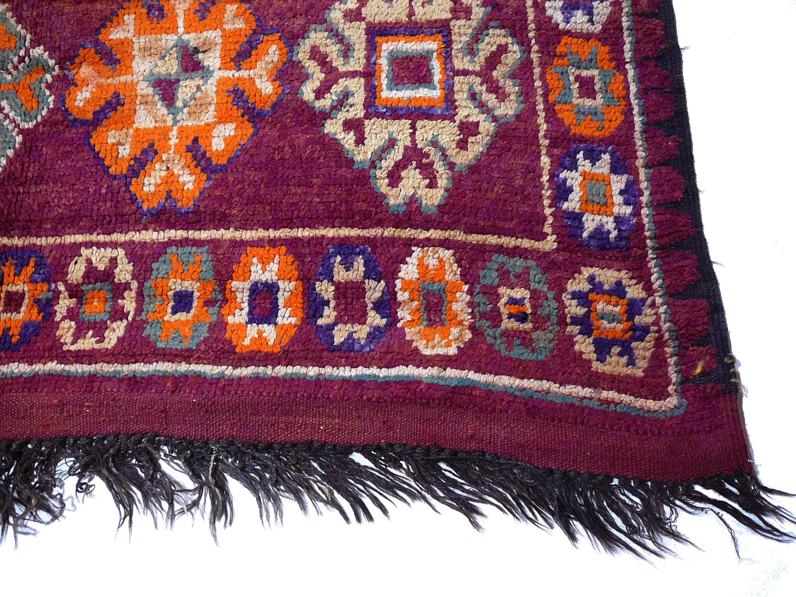 Laine Tapis berbère marocain vintage d'Afrique du Nord en vente