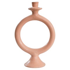 Moroccan O Ceramic Candlestick - Nude