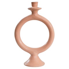 Moroccan O Ceramic Candlestick - Nude