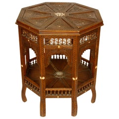 Moroccan Octagonal Table with Bone Inlay