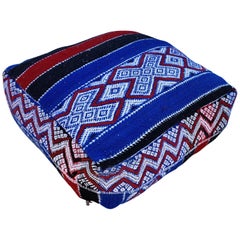 Moroccan Old Hanbal Kilim Pouf / Ottoman, K4