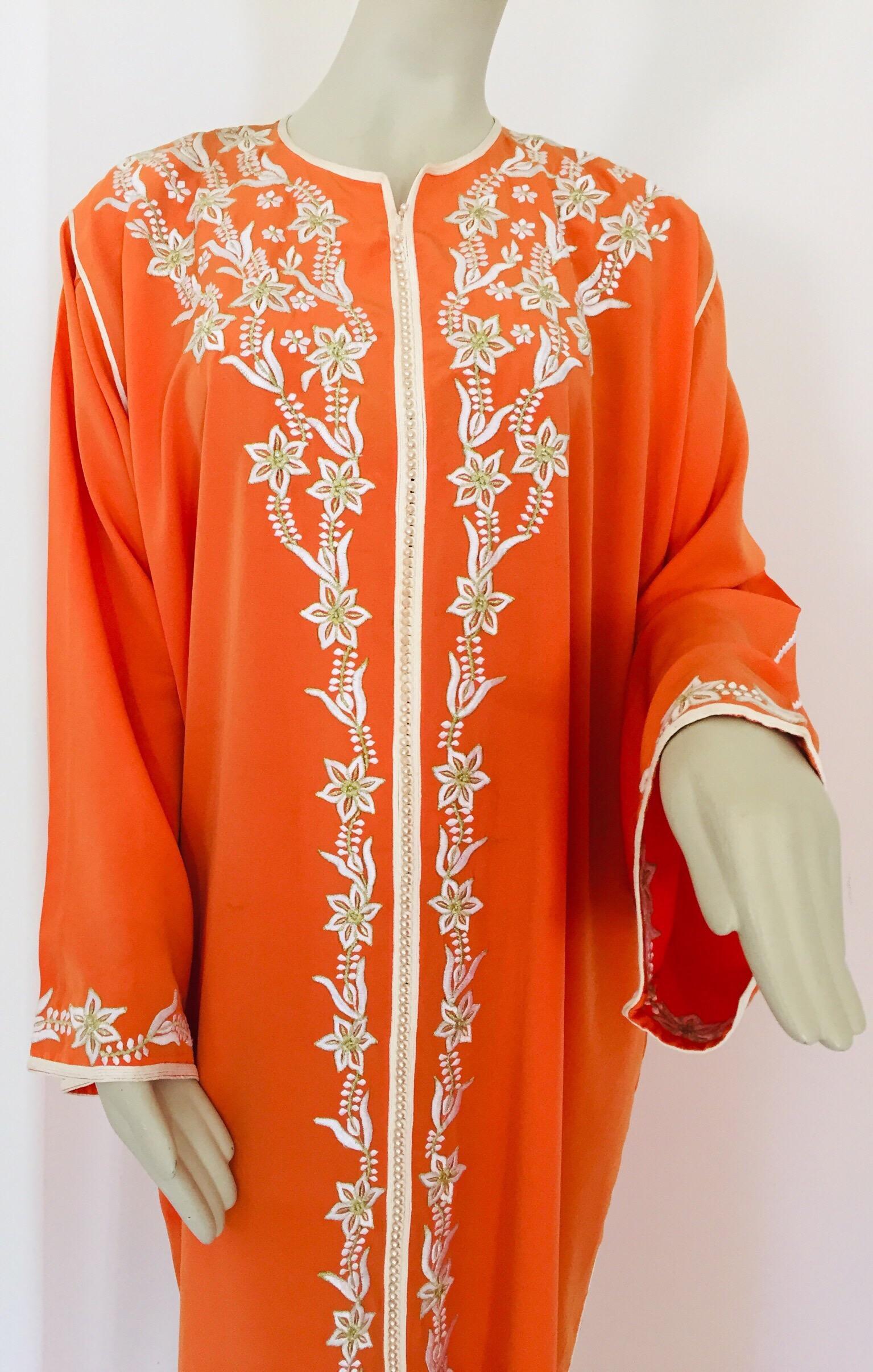 Marokkanisch Orange Kaftan Maxikleid Kaftan (Rot) im Angebot