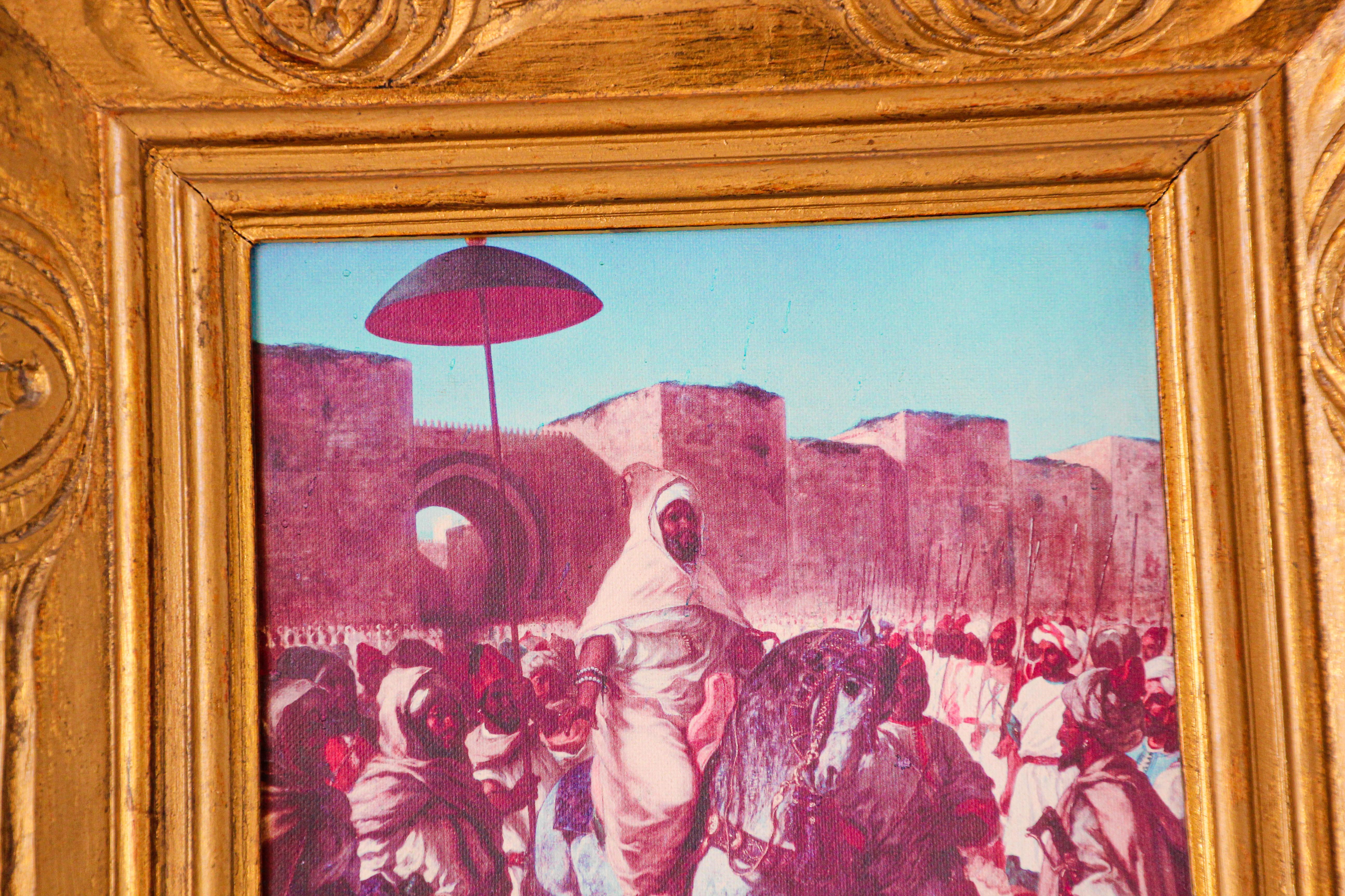 Wood Moroccan Orientalist Framed Giclee For Sale