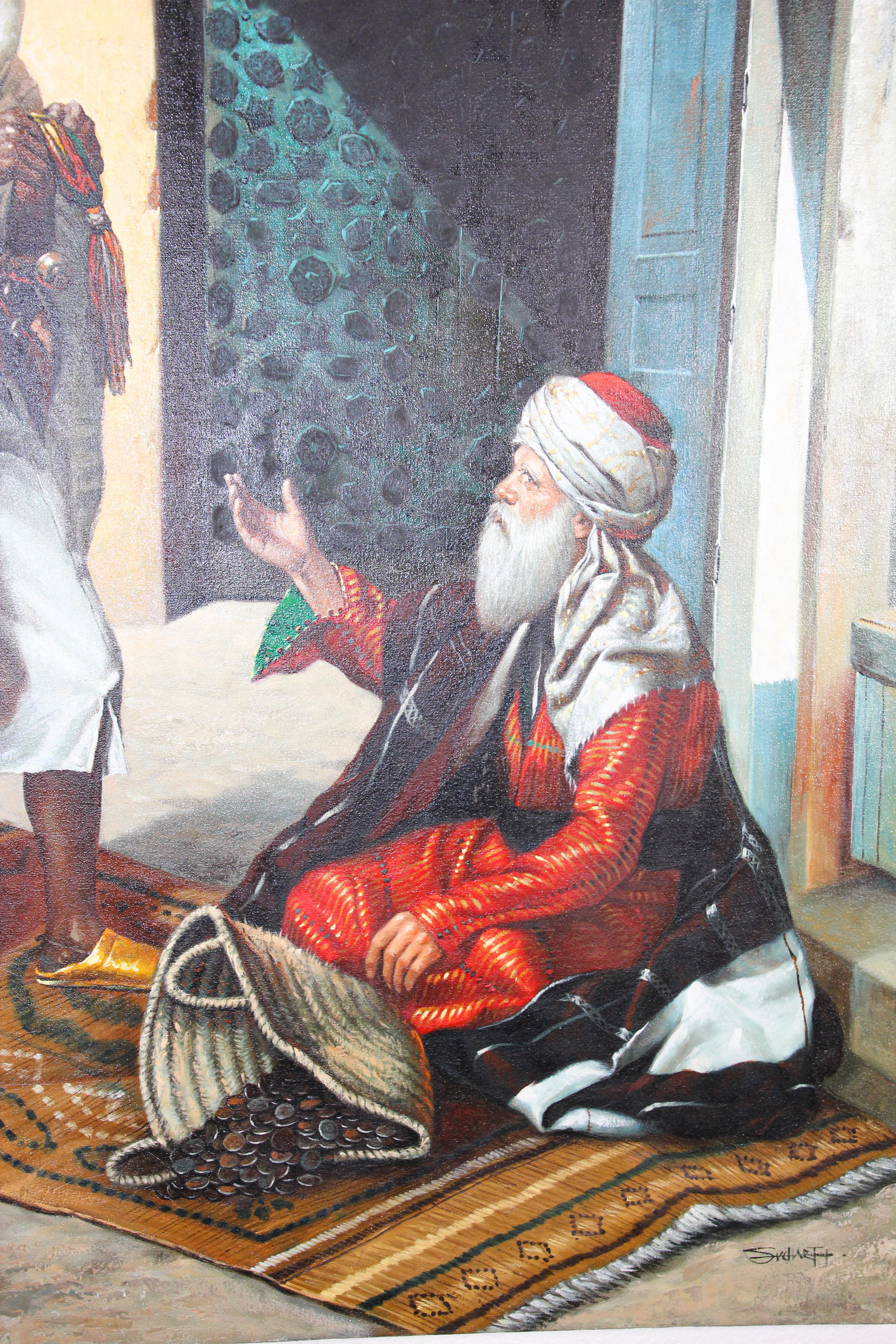 Peinture à l'huile orientaliste mauresque marocaine en vente 2