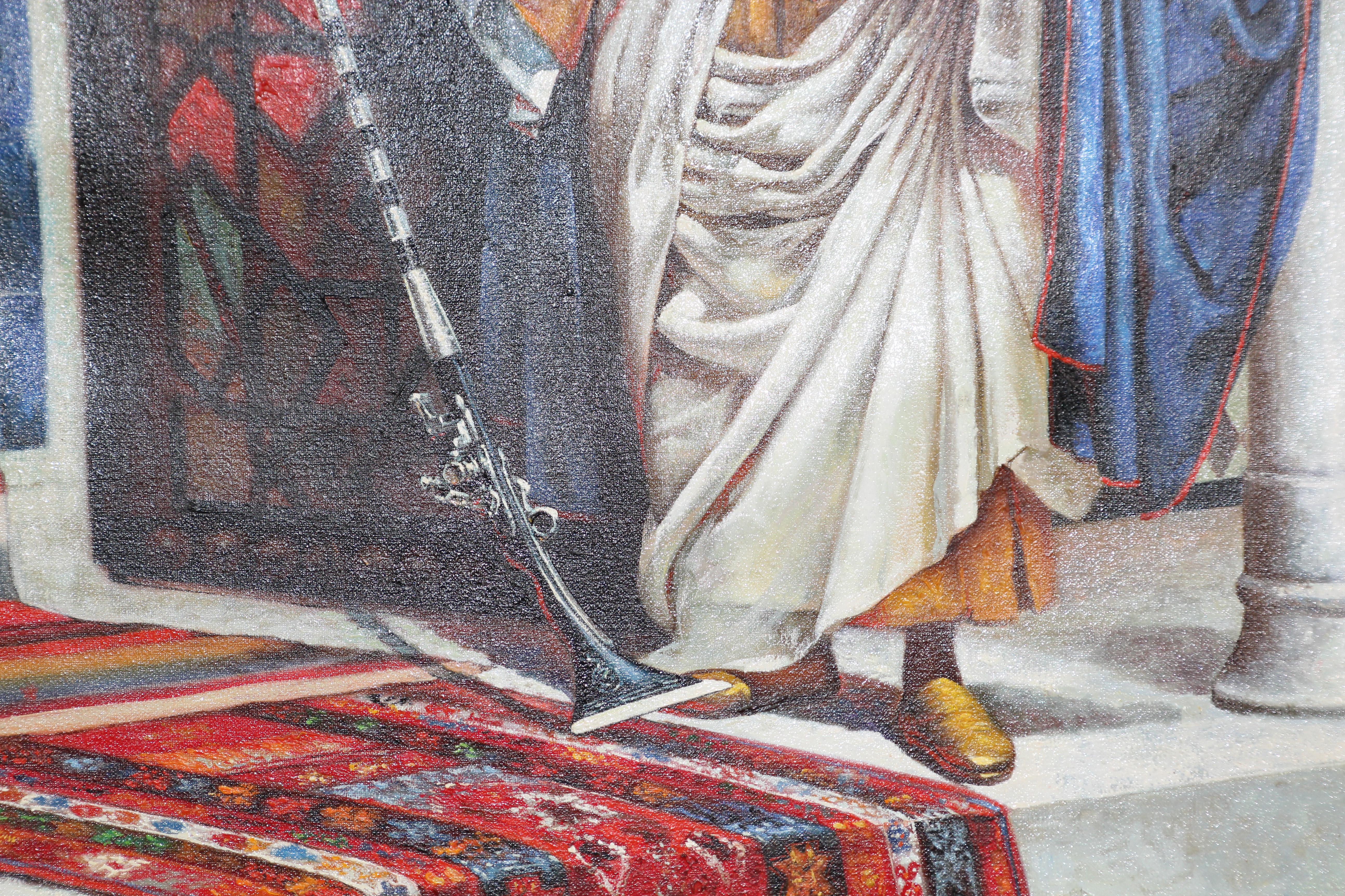 Moroccan Orientalist Oil Painting of a Moorish Men 1