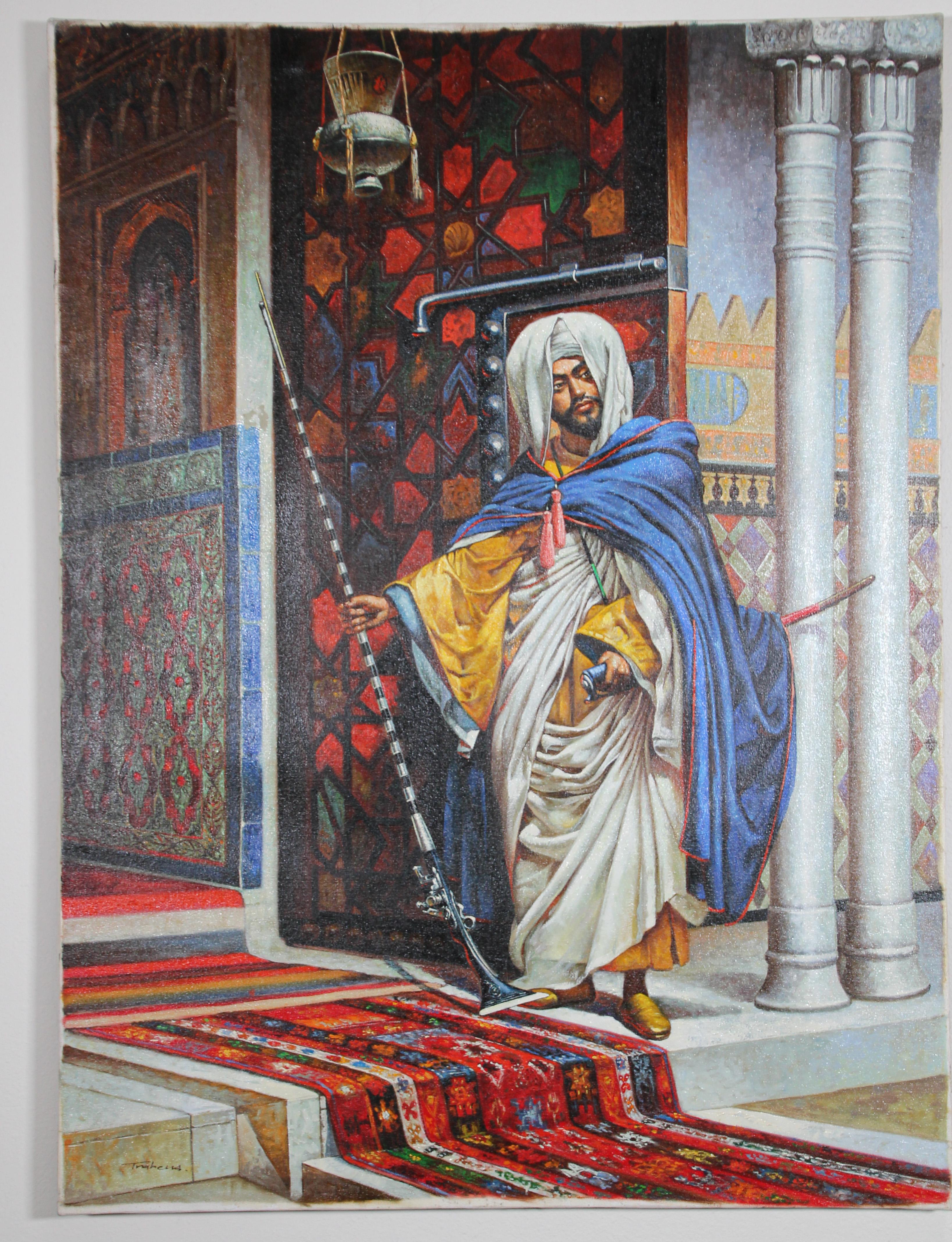 Moroccan Orientalist Oil Painting of a Moorish Men 3