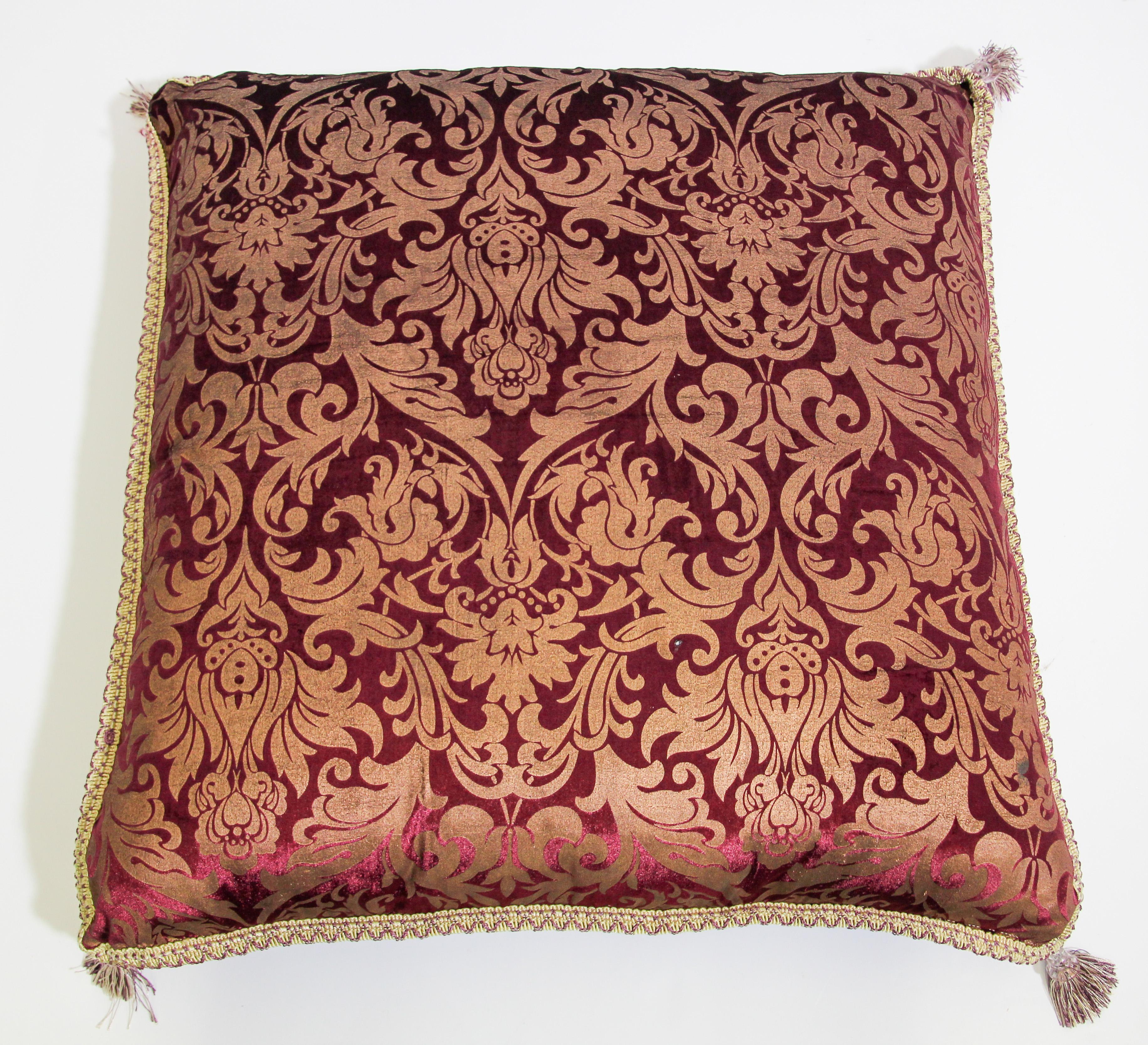 Silk Moroccan Oversized Floor Pillow Cushion For Sale