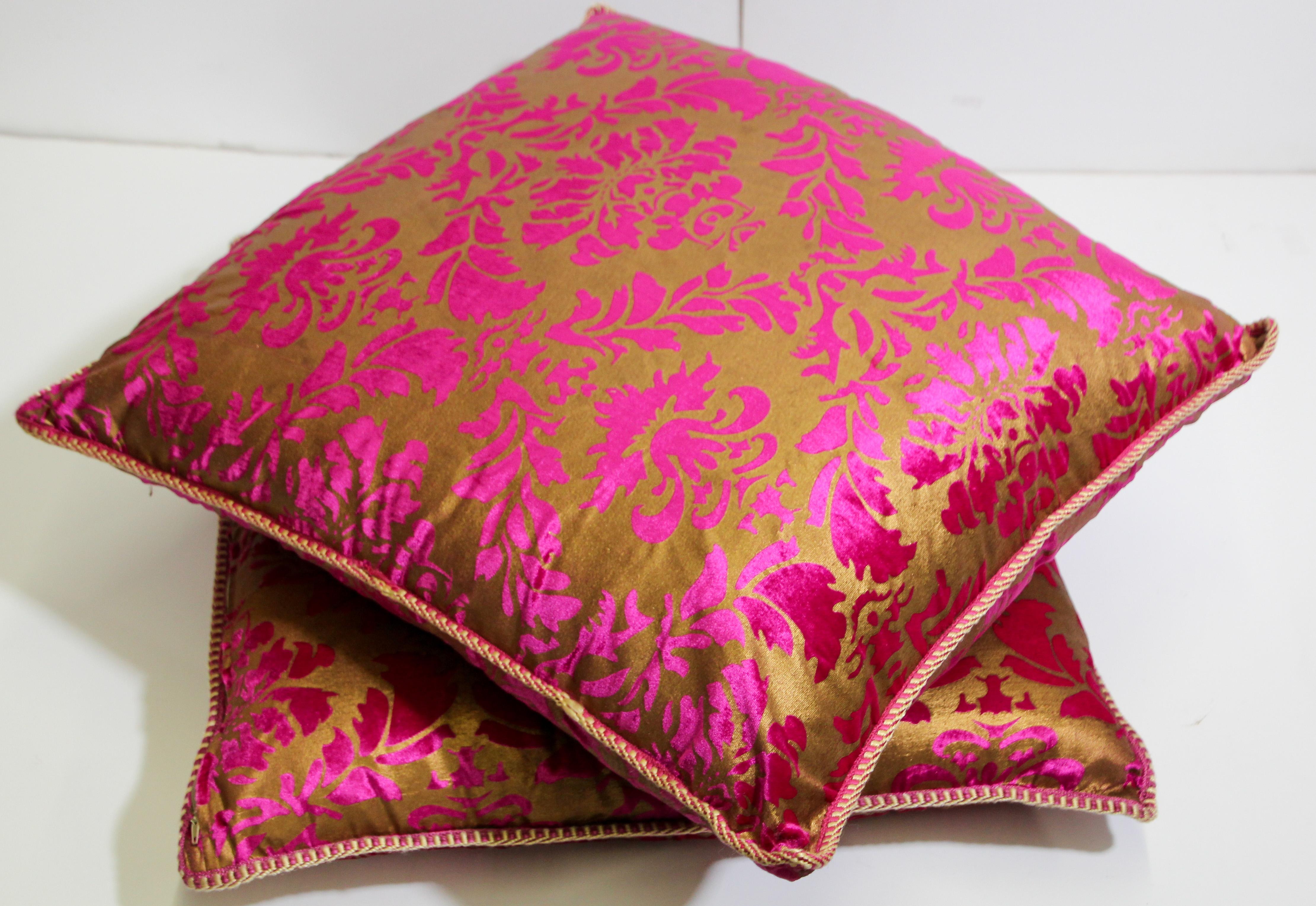 Moorish Oversized Pink and Gold Floor Pillow Cushion For Sale 3