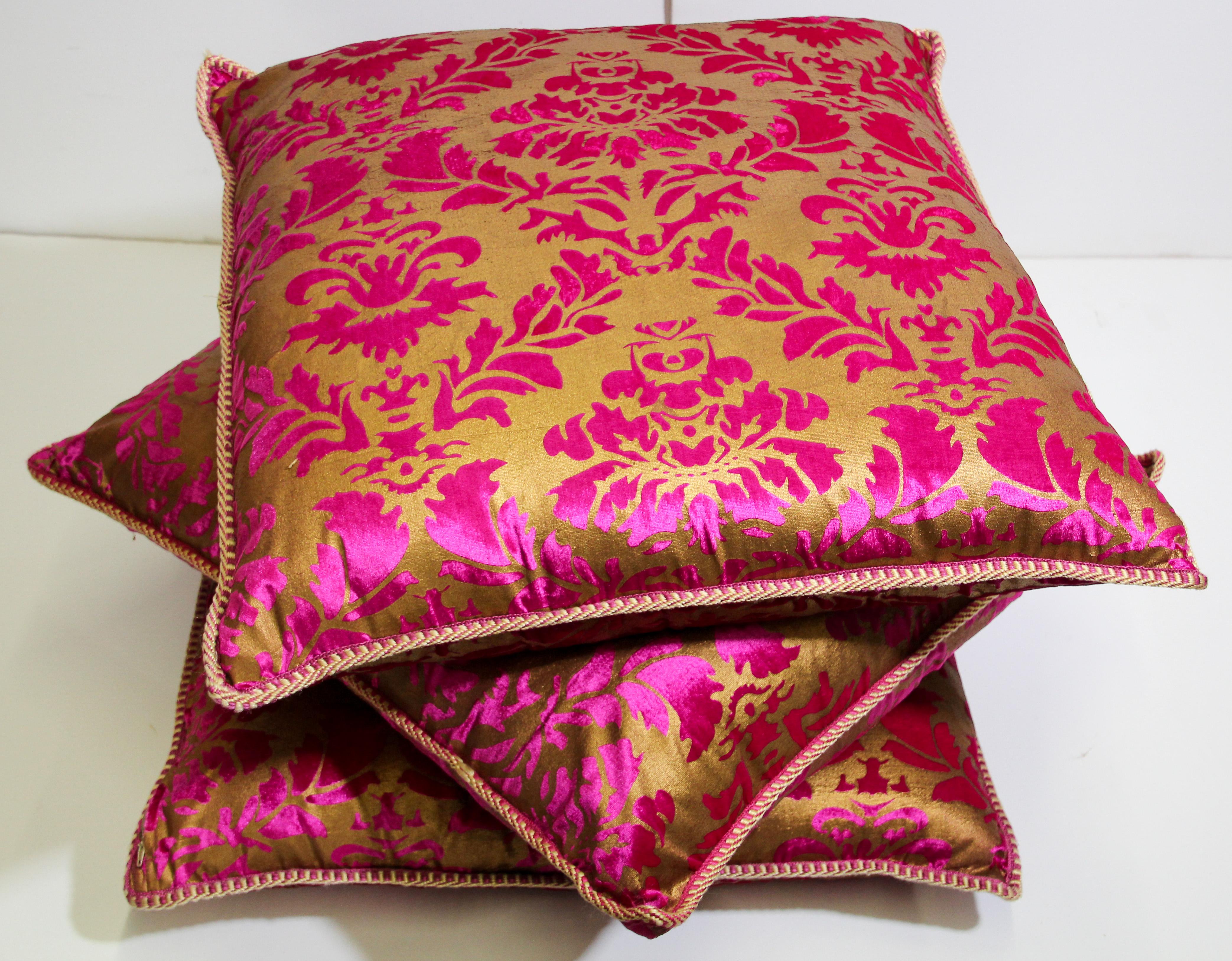 Moorish Oversized Pink and Gold Floor Pillow Cushion For Sale 6