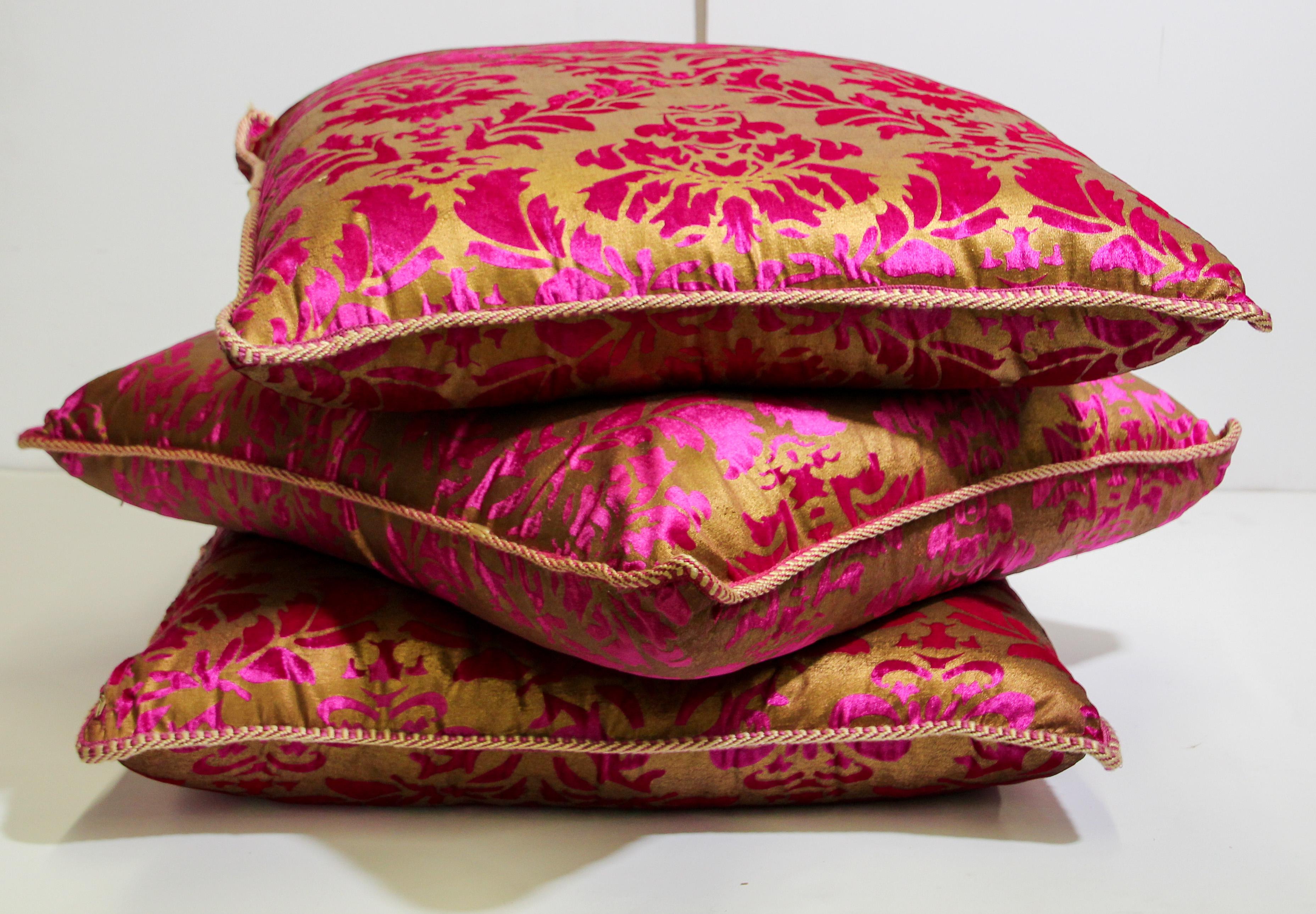 Moorish Oversized Pink and Gold Floor Pillow Cushion For Sale 7