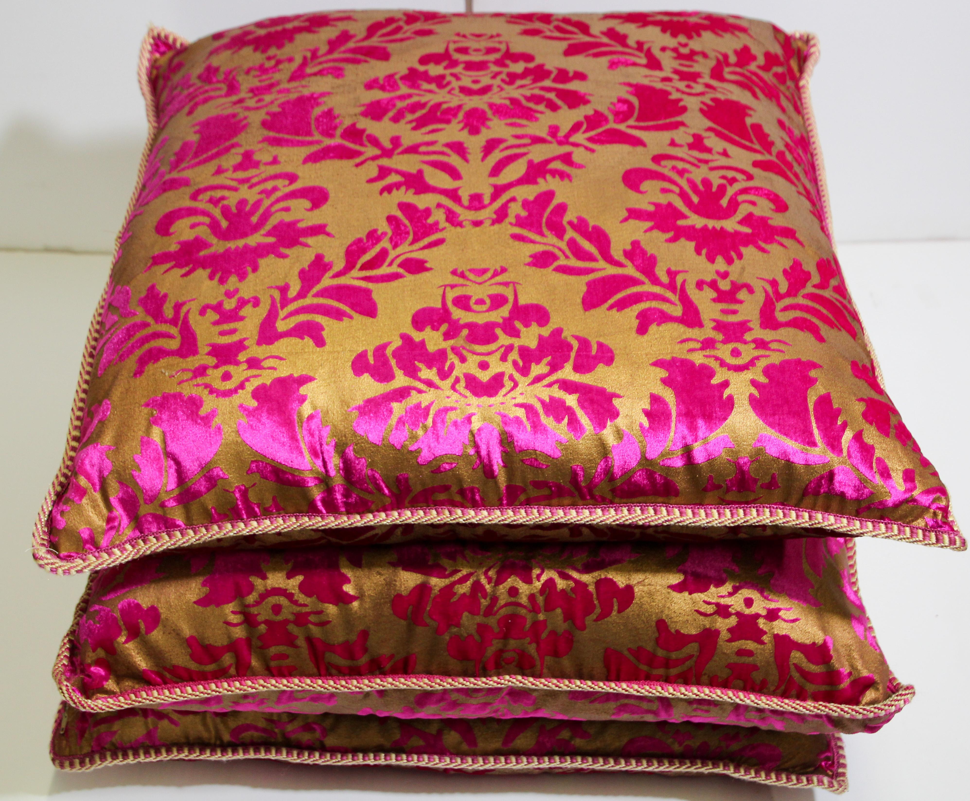 Moorish Oversized Pink and Gold Floor Pillow Cushion For Sale 8