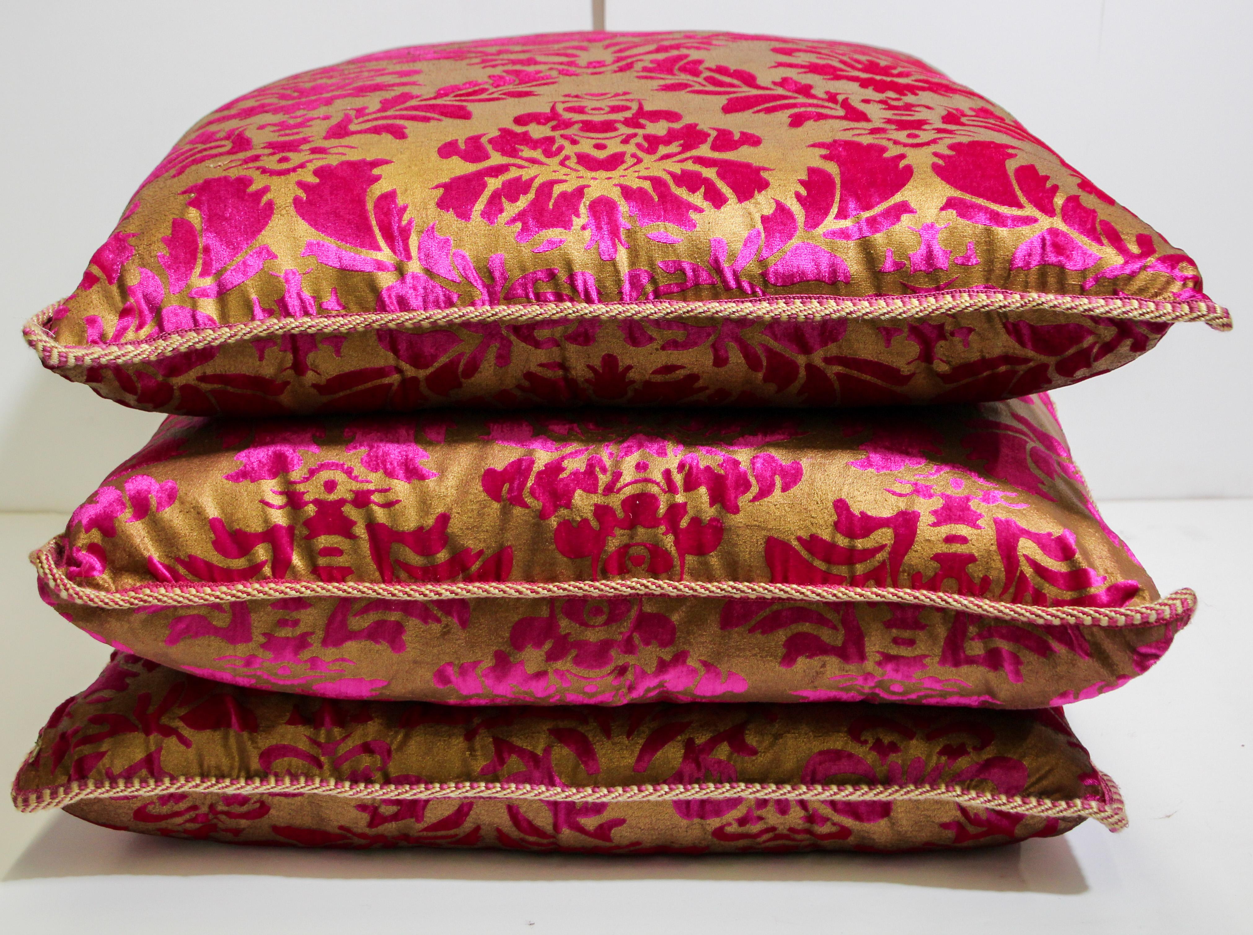 Moorish Oversized Pink and Gold Floor Pillow Cushion For Sale 9