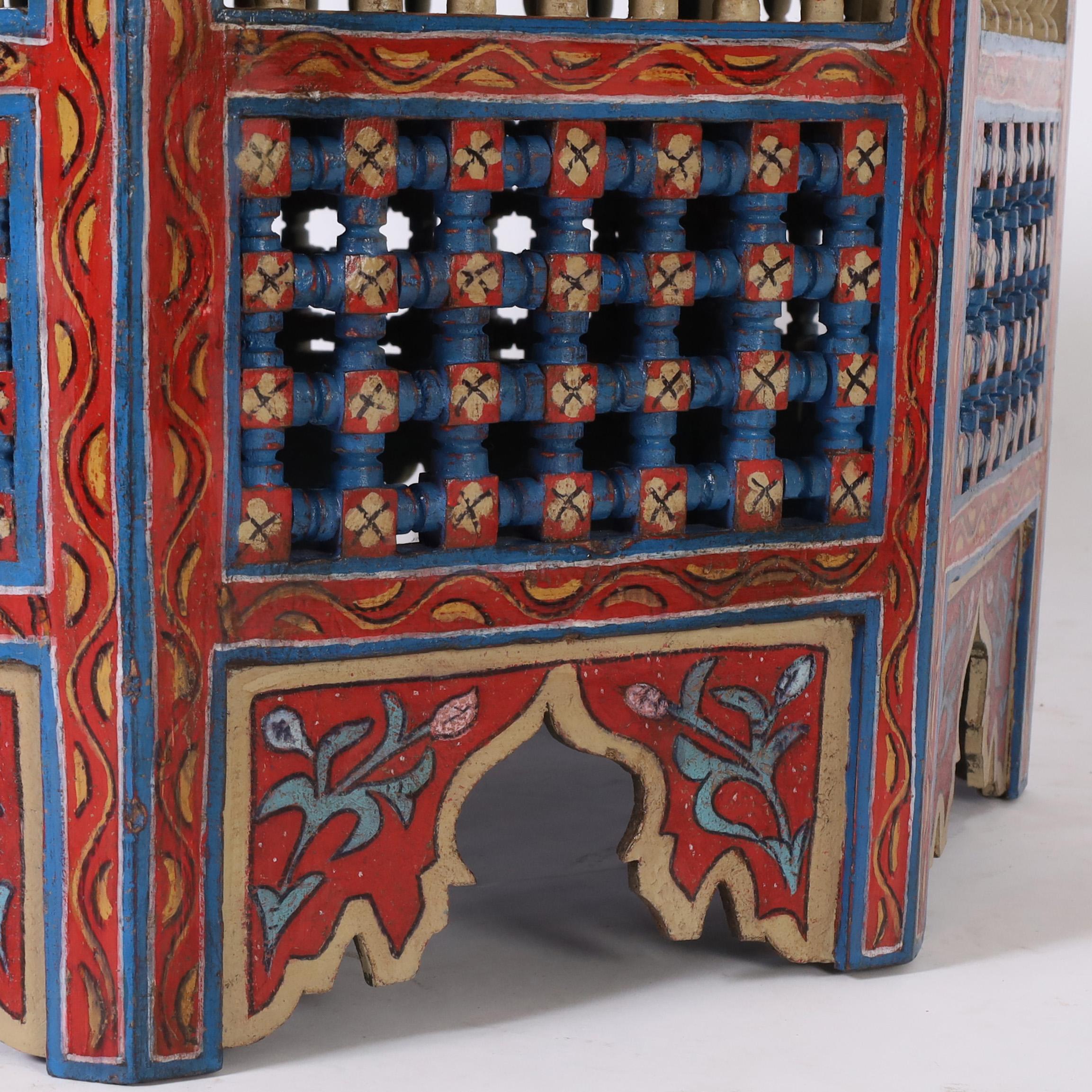Moroccan Painted Coffee Table or Stand For Sale 1
