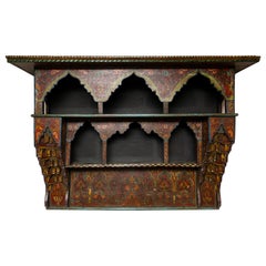Vintage Moroccan Painted Wall Shelf